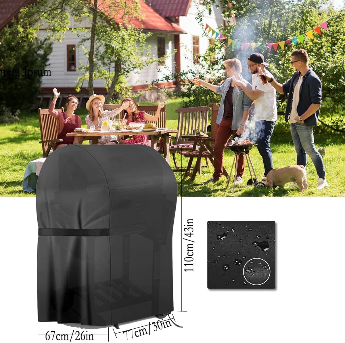 BBQ Cover,Barbecue Covers,BBQ Covers Waterproof Heavy Duty Large,Barbecue Cover,BBQ Covers-Oxford Fabric Waterproof (77X67X110)