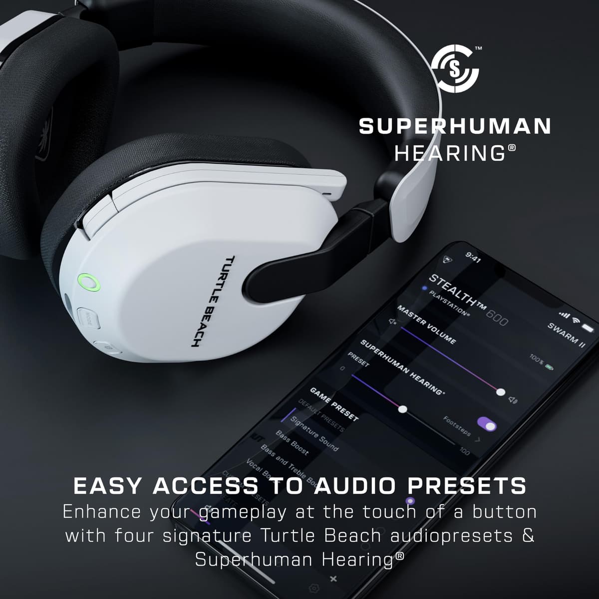 Turtle Beach Stealth 600 White Wireless Multiplatform Gaming Headset with up to 80 hour Battery, 50mm Speakers and Bluetooth for Xbox Series X or S, Xbox One, PC, PS5, PS4 and Mobile — view 8