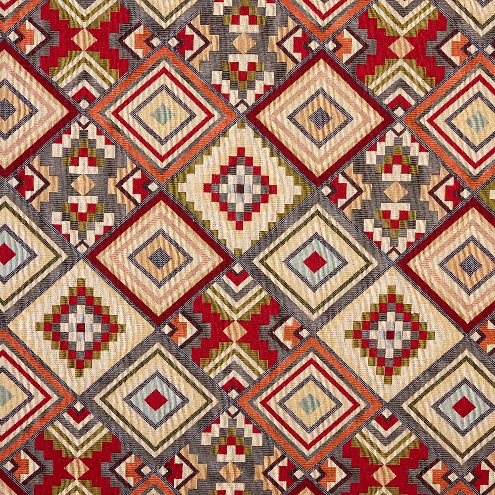 Kt KILOtela - Tela Tapicería, Jacquard Gobelino, Tapizar Sillas, Cojines, Cabecero, Sofá, Bolsos, Resistente al Desgaste, Costura, 100 cm Largo x 280 cm Ancho, Geométrico, Multicolor, 1 metro — view 9