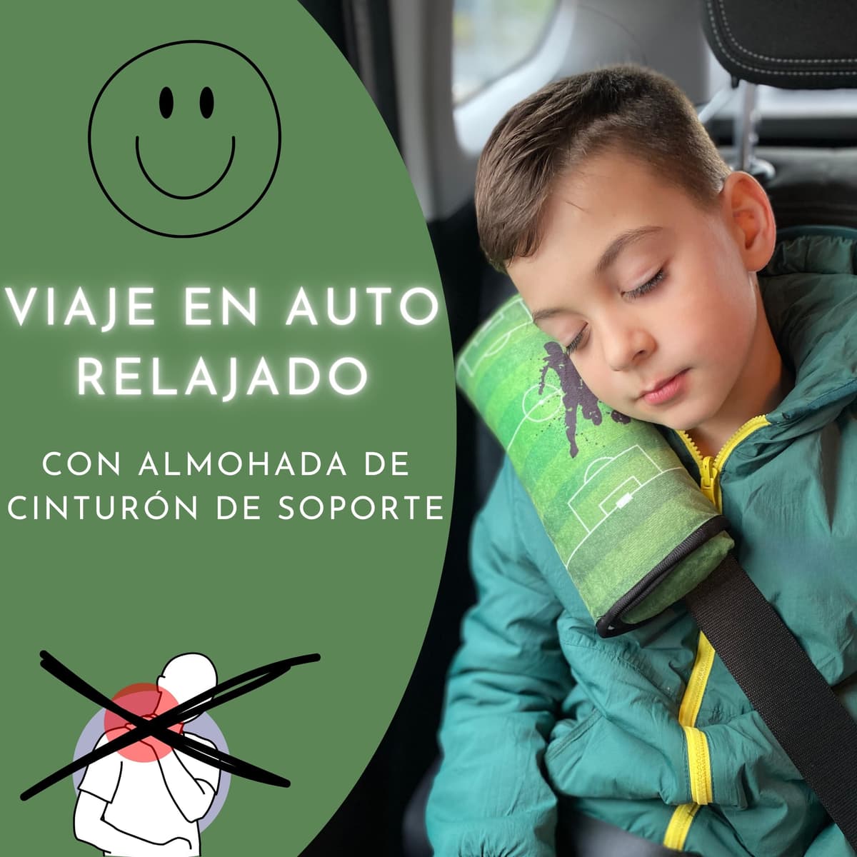 HECKBO Almohadilla para coche con dibujos de fútbol para niños - lavable a máquina suave, tacto de peluche, almohadilla cinturón de seguridad — view 3