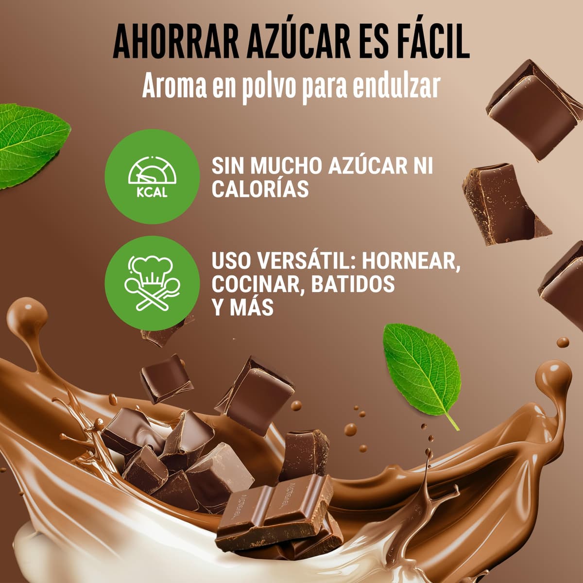 Polvo aromatizante Chocolate con leche - 250 g - Sabor y dulzor deliciosos - Uso versátil para alimentos y bebidas - Polvo aromatizante - FLAVOR CRAFT — view 3