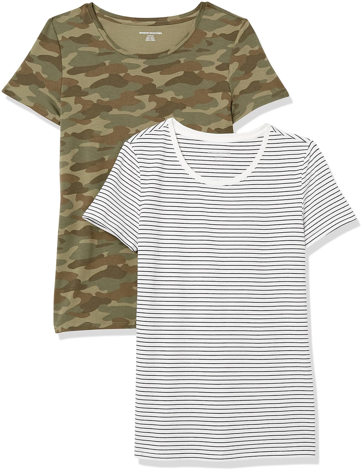 Amazon Essentials Camiseta de Manga Corta y Corte Estándar (Opciones de Cuello Redondo y Cuello en V) Mujer, Paquetes Múltiples — view 41