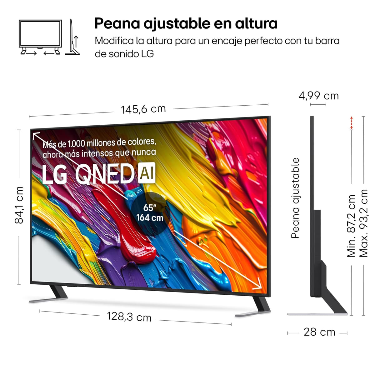LG 65QNED84A6C – TV 65", QNED 4K, Smart TV, WebOS 25, Super Upscaling, Dolby Vision and Atmos, Alexa/Google Assistant, Black — view 2