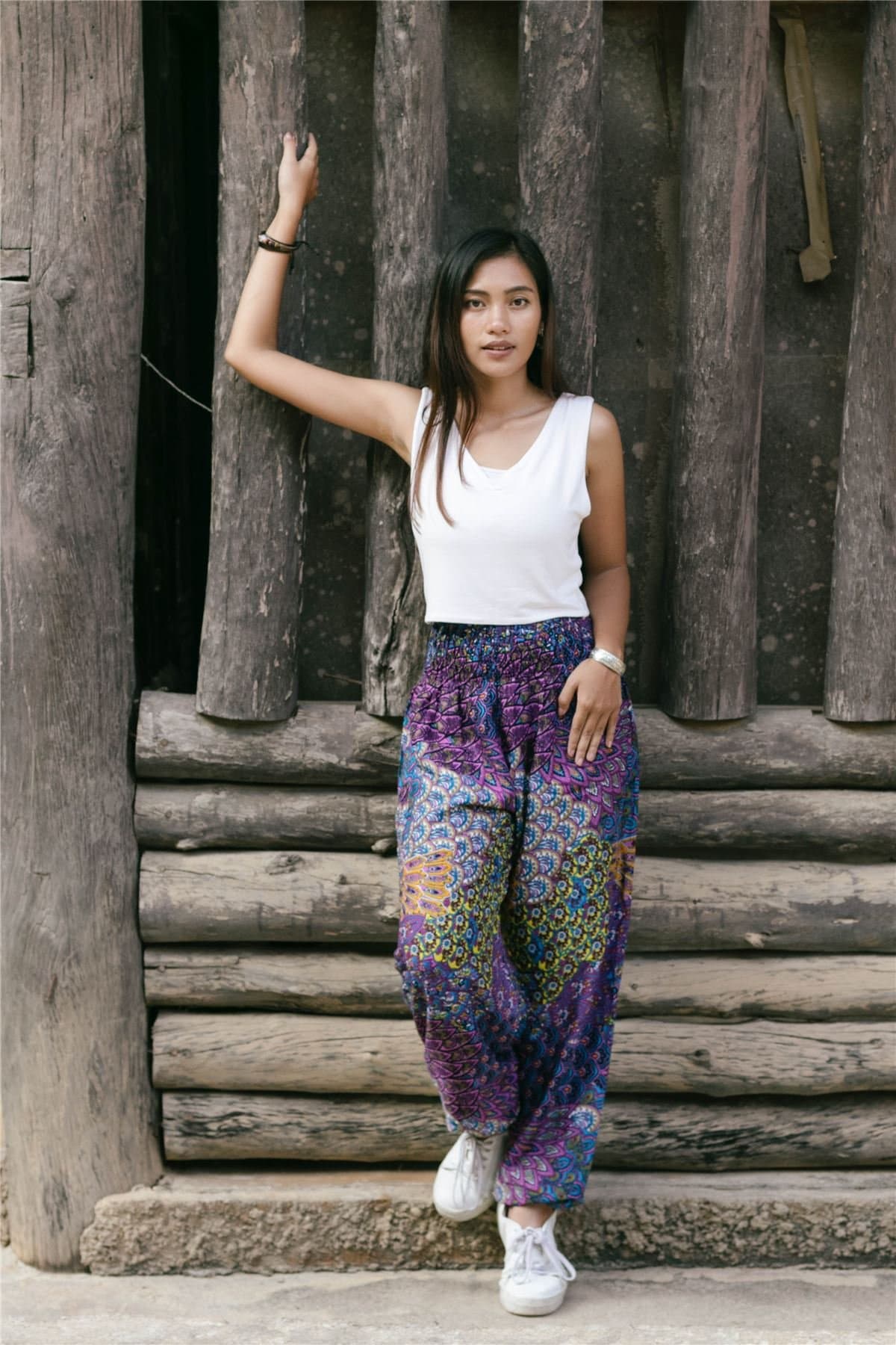 Lofbaz Harem Pants for Women Yoga Boho Hippie Clothing Womens Palazzo Bohemian Pajama Trousers Beach Indian Gypsy Genie Clothes — view 3