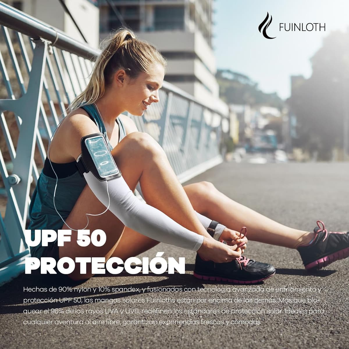 fuinloth Arm Sleeves for Men and Women, Sport Compression Sun Protection — view 4