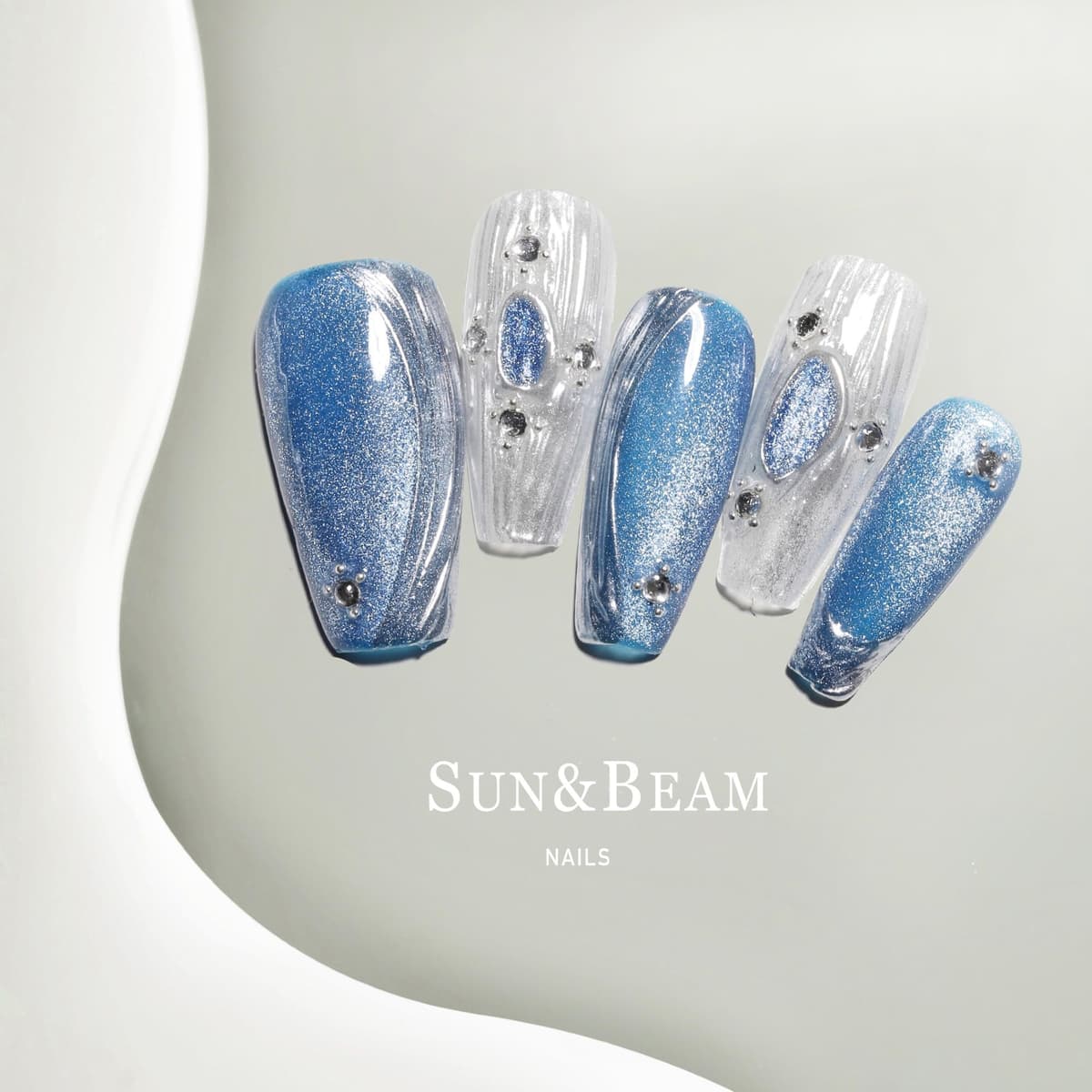 Sun&Beam Nails Handmade Press On Nail Long Coffin Ballerina Pink Flower Acrylic Fake Tip 3D Design Art Charms Cute with Storage Box 10 Pcs (S) — view 109