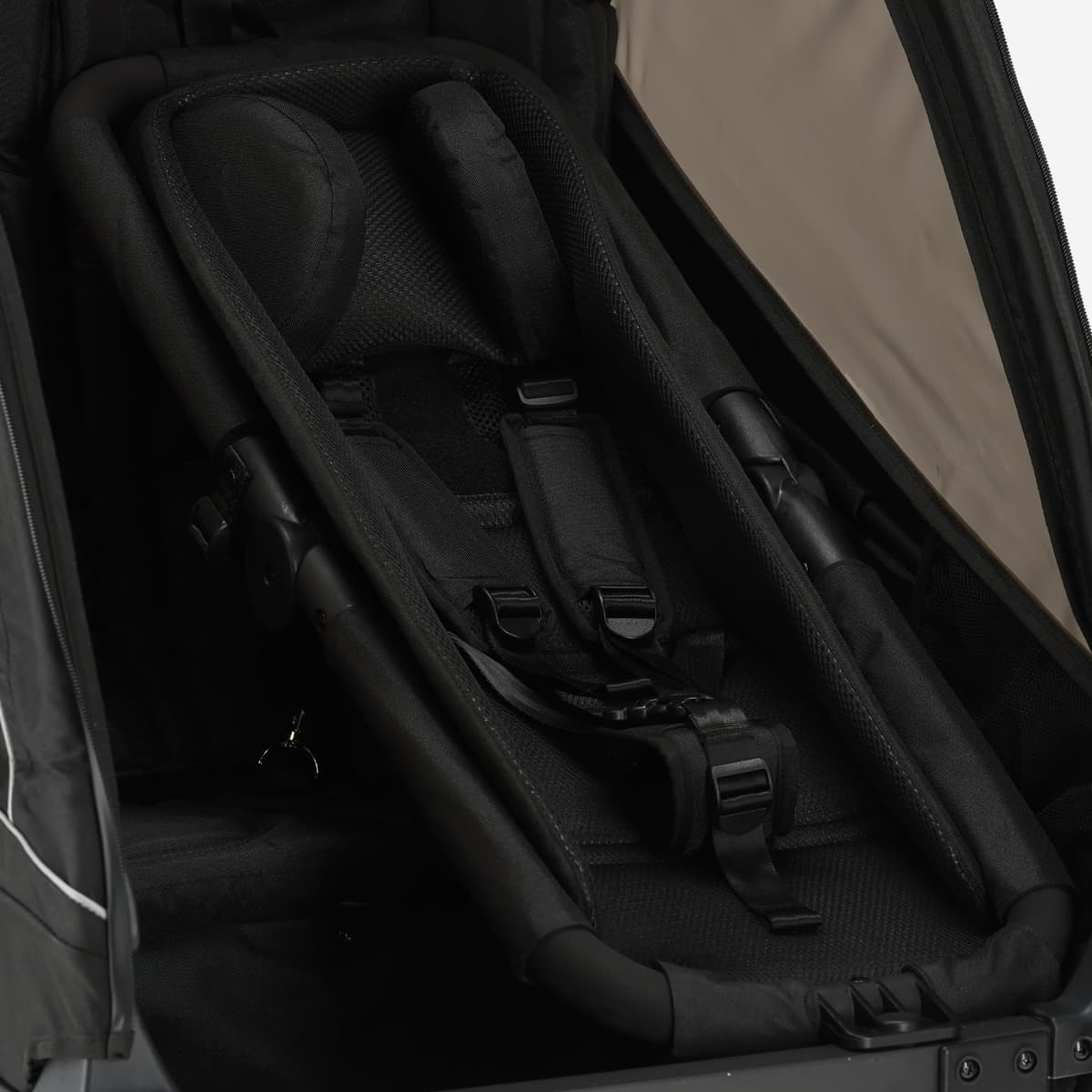 DERYAN Baby Seat for Bicycle Trailer - Toddler Insert with 5 Point Harness - Suitable from 6 Months - Soft Padded & Safe - Black — view 2