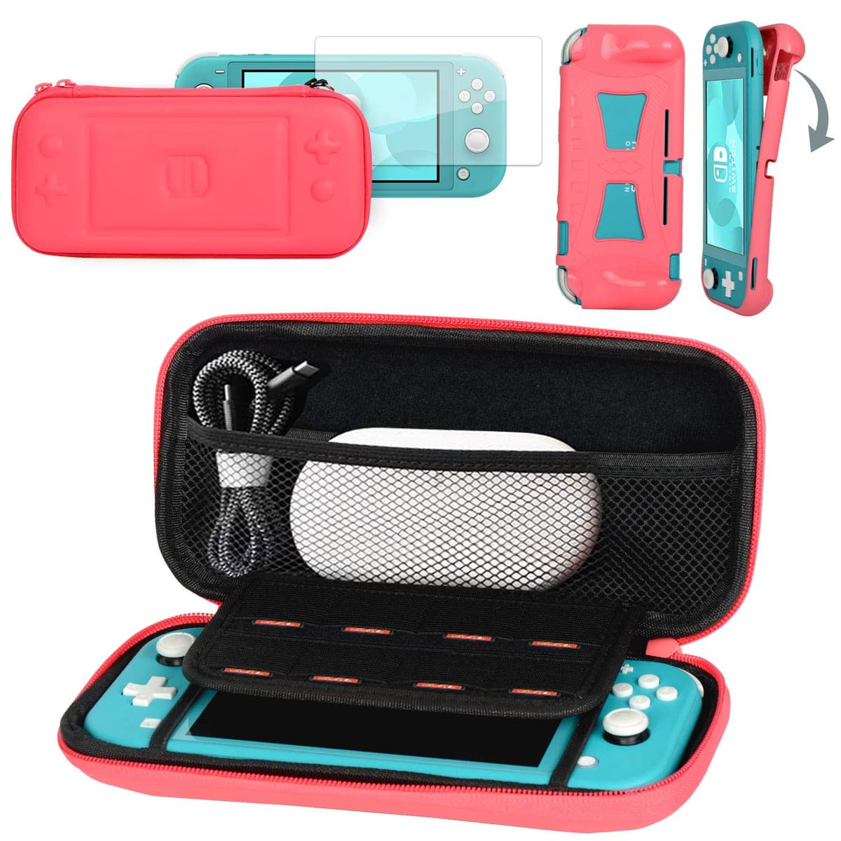 CoBak Funda Nintendo Switch 2 (2025) - Set 3en1: 2 Protectores Vidrio + 2 Gomas Palancas + Funda Rígida Portátil, Negro — view 11