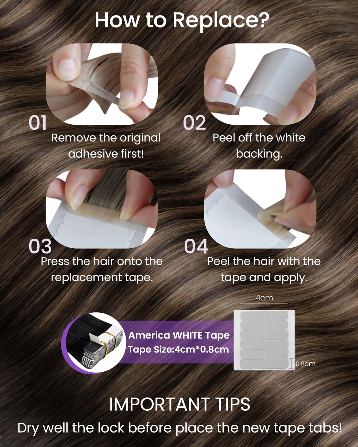 LaaVoo Tape in Hair Extensions Human Hair Blonde Tape Hair Extensions Real Human Hair Invisible Tapes Remy Straight Balayage Brown to Blonde Hair Double Sided Tabs 20pcs 50g 16 Inch #8/18/60 — view 122
