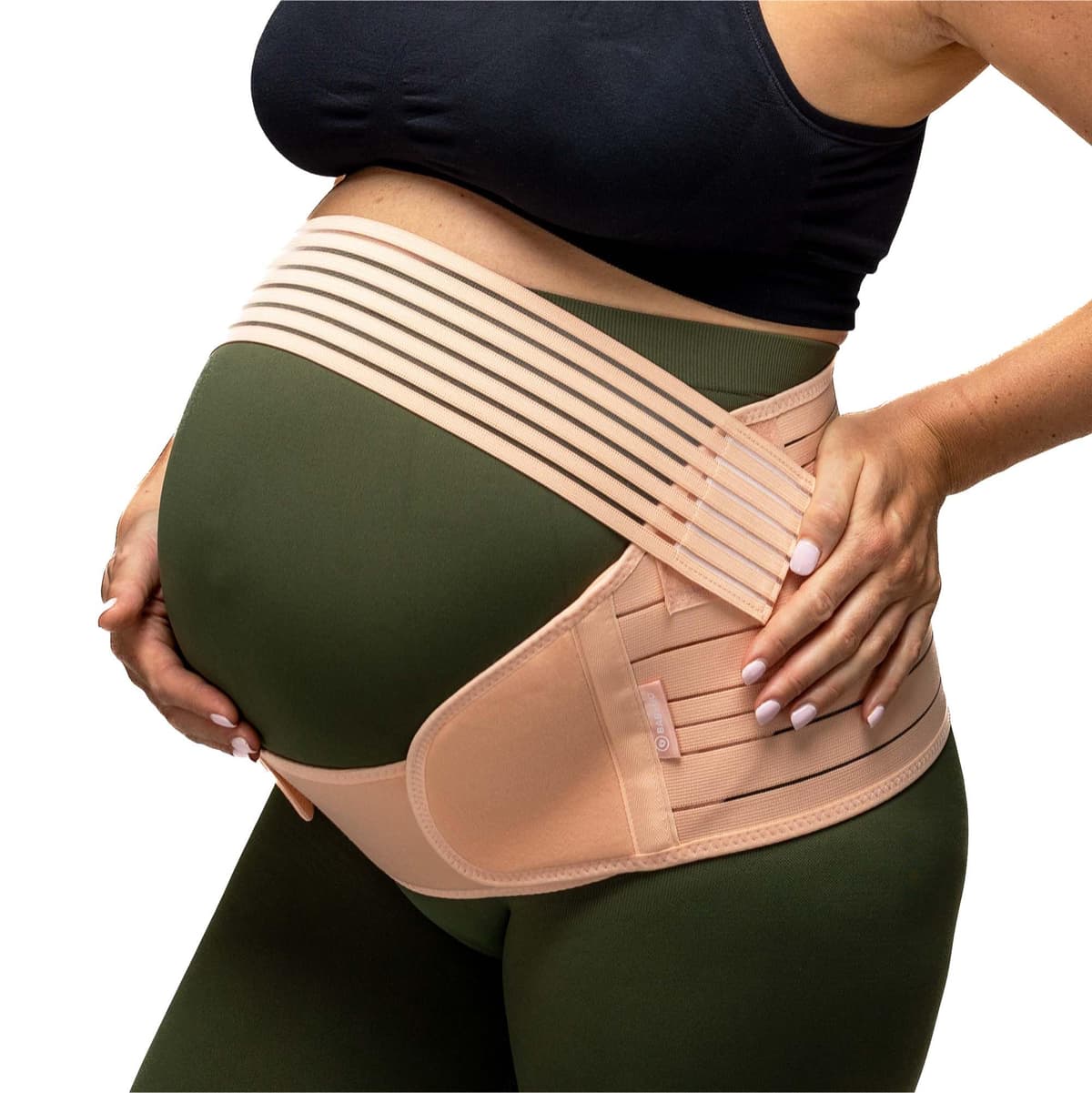 BABYGO® 4 in 1 Pregnancy Support Belt Maternity & Postpartum Band - Relieve Back, Pelvic, Hip Pain, SPD & PGP >> inc 40 Page Pregnancy Book for Birth Preparation, Labour & Recovery L Black — view 10