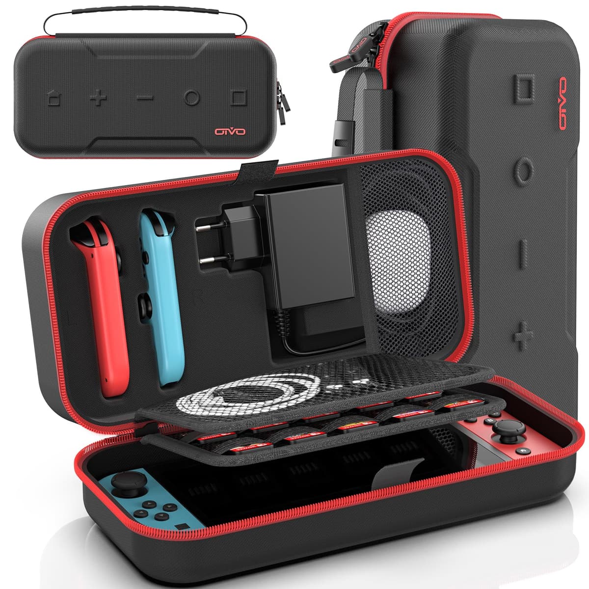 Funda para Nintendo Switch 2025, Bolsa de Transporte para Switch 2 para Joy-Con 2 y Consola, Funda de Viaje para Switch 2 para 24 Tarjetas de Juego y Accesorios, Organizador Cable y Adaptador-Negro — view 10