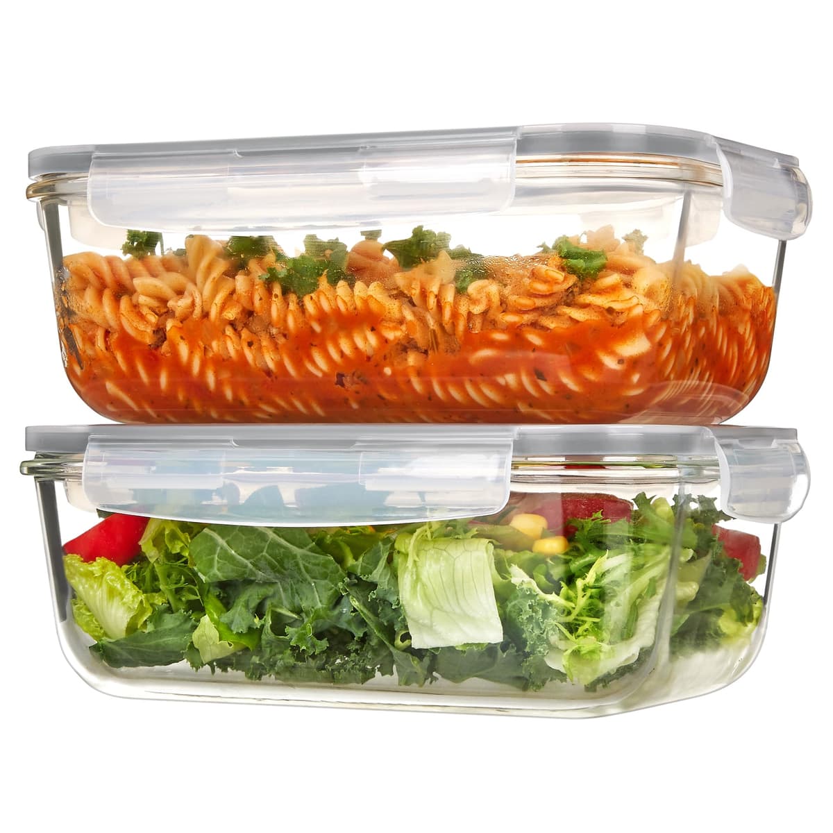 Vtopmart Set de 8 Unidades Recipientes de Cristal para Alimentos, Recipientes de Vidrio Hermeticos con Tapa, Reutilizables, Apilables, Apto Lavavajillas y Microondas,Libre de BPA — view 14