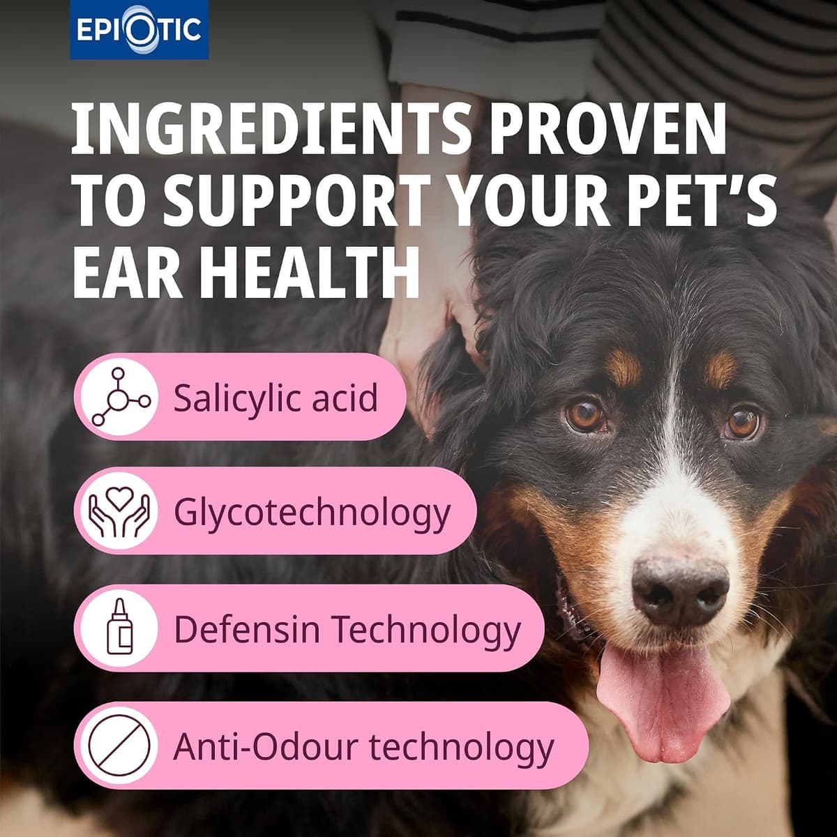 Virbac EpiOtic Cat and Dog Ear Cleaner Solution - Antibacterial and Anti-fungal Dog and Cat Ear Cleaner - 60ml — view 2