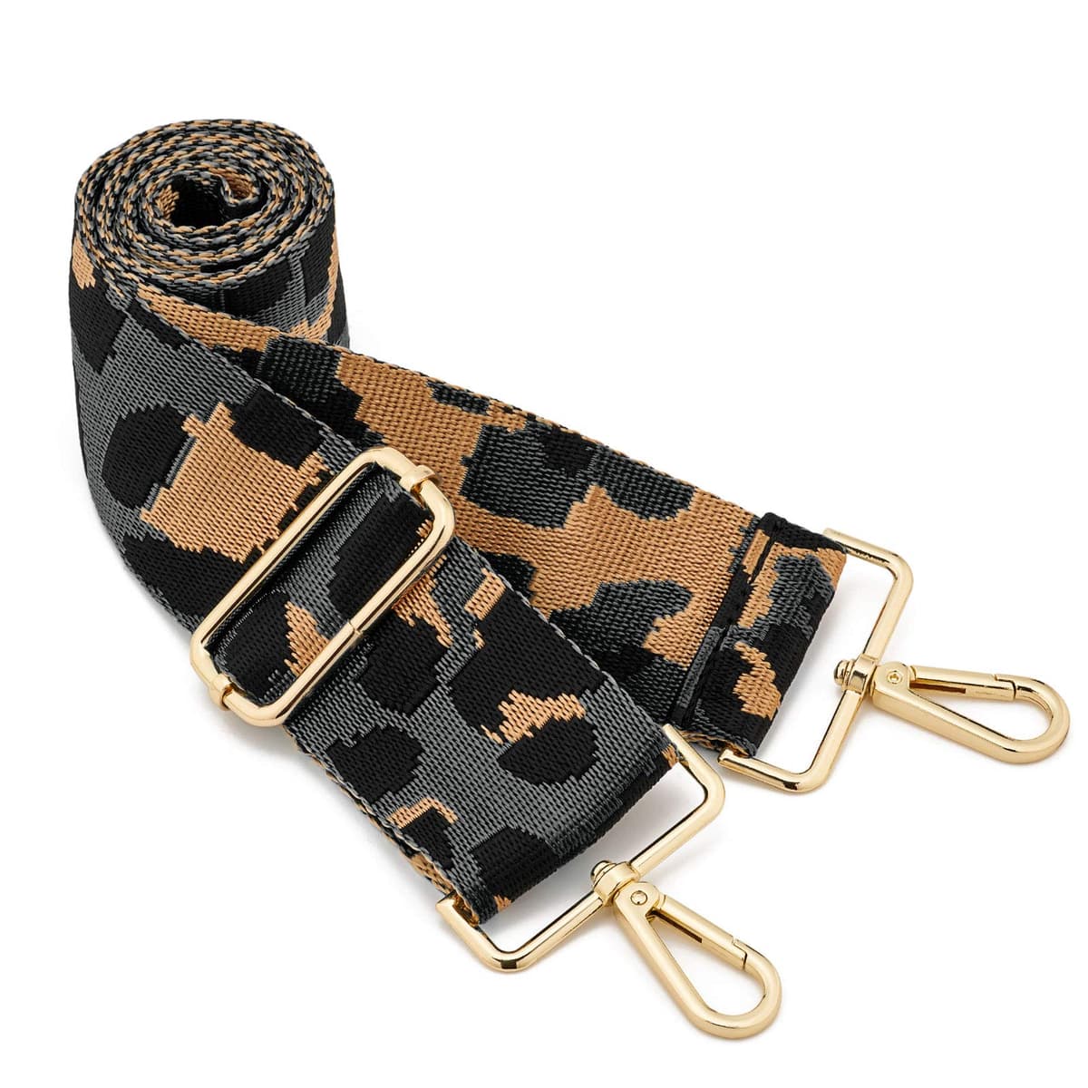 ZOOEASS Wide Shoulder Strap, Guitar Style Adjustable Purse Strap with Gold Buckle Replacement Woven Crossbody Straps for Handbags((3.8CM) Shining Black) — view 41