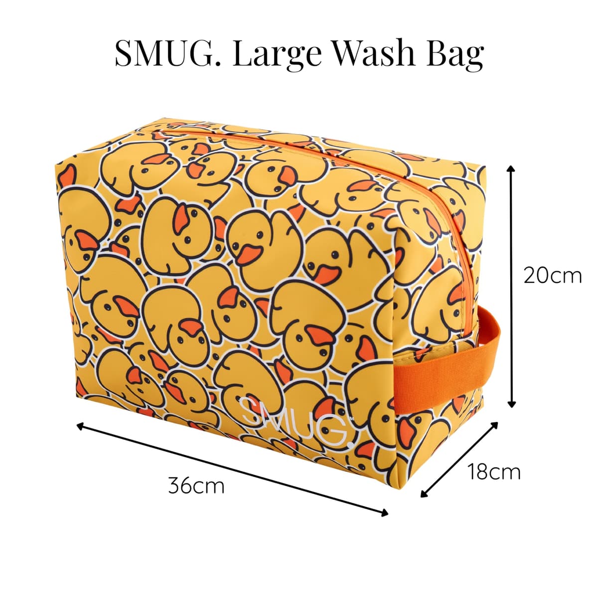 SMUG Wash Bag | Waterproof Travel Toiletry Bags for Travelling, Gym, Shower, Shaving, Toiletries, Cosmetics & Makeup Bag | Large Washbag for Men & Women | Stylish, Spacious & Easy to Clean | Duck — view 3