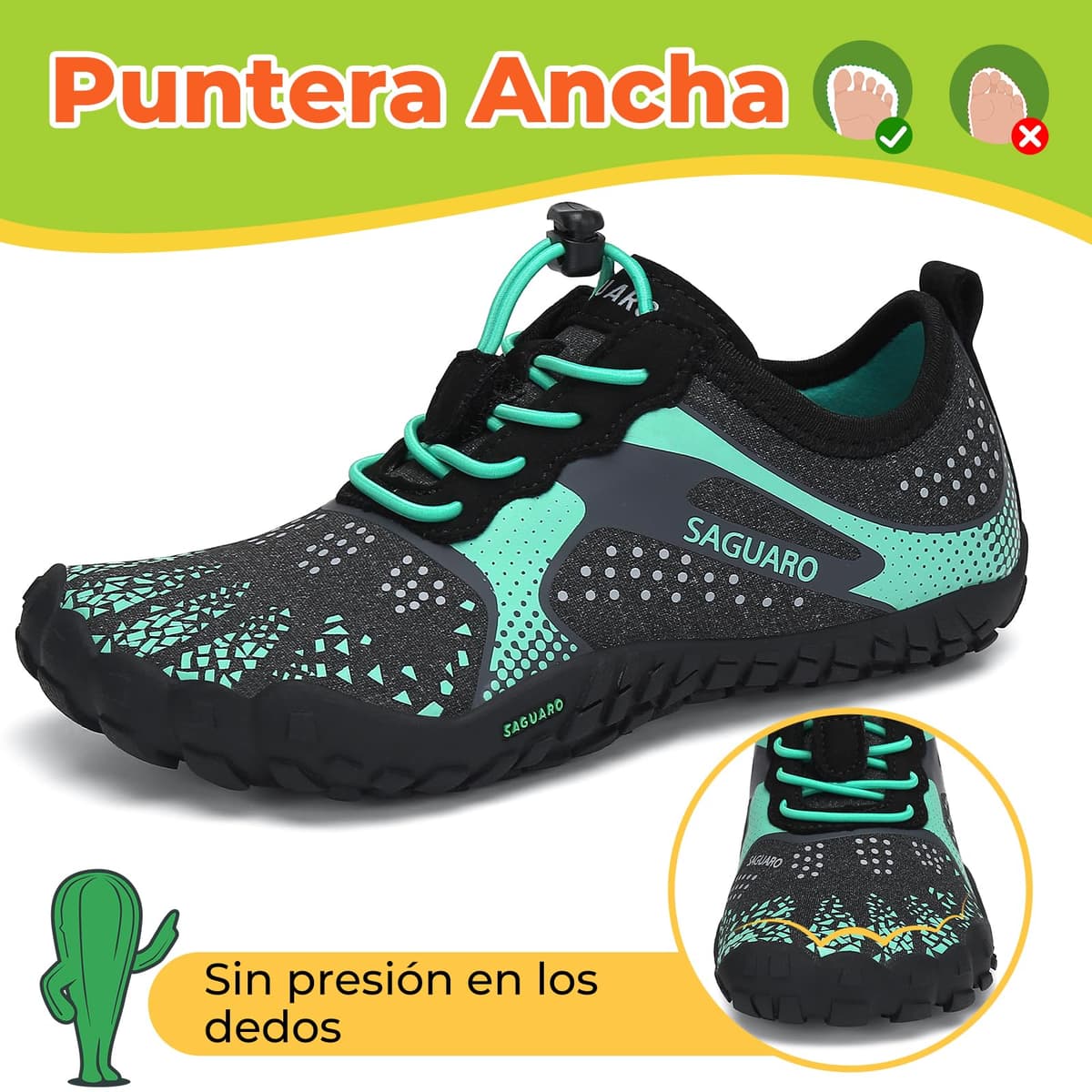 SAGUARO Barefoot Zapatillas Minimalista Comodas Zapatillas de Trail Running per Niños Niñas, Gr.24-36 — view 2
