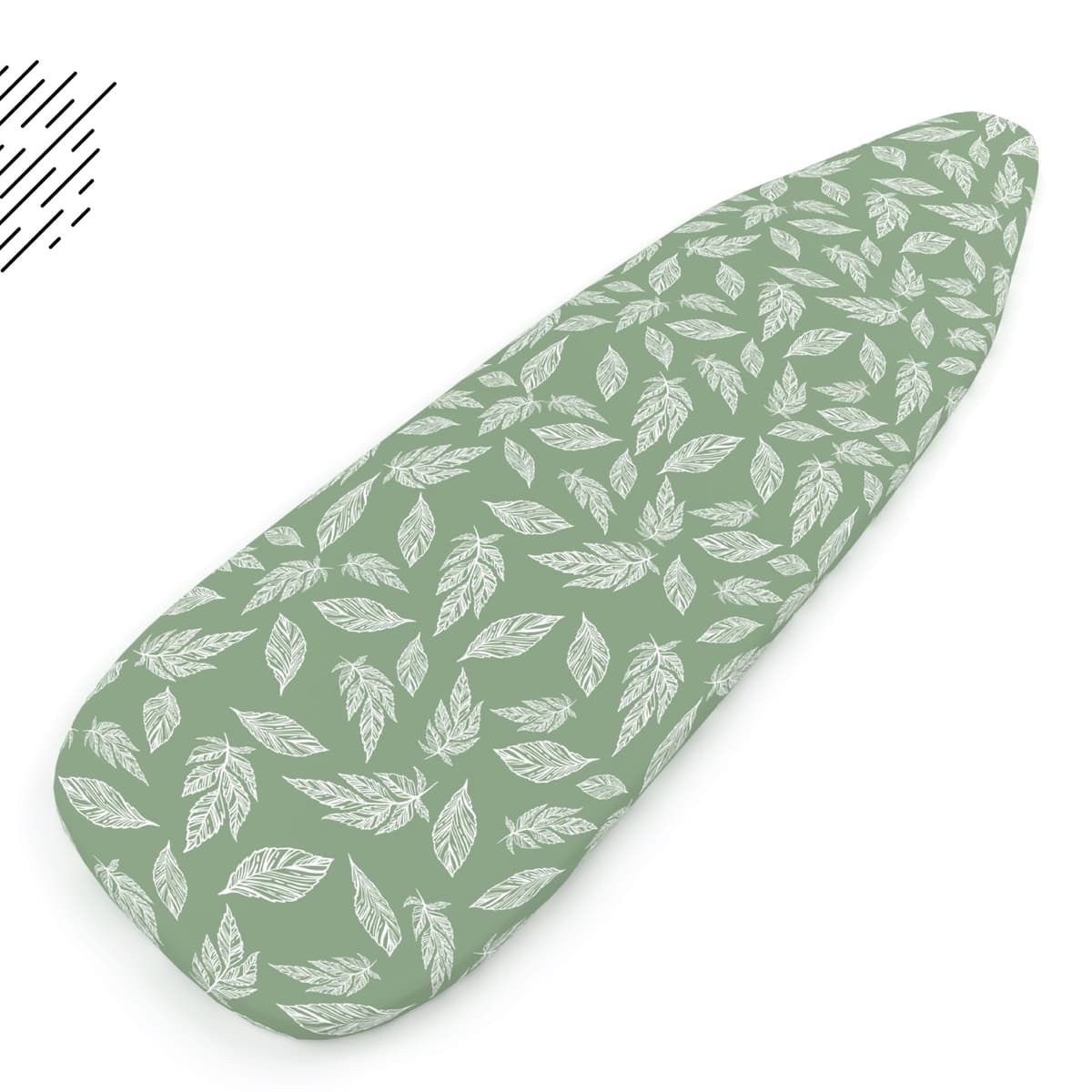 Encasa XO Ironing Board Covers and pad 125x46 cm- Thick 3mm Felt Padding, Drawstring Tightening & Lock, Heat Reflective, Scorch & Stain Resistant, for Wide Ironing Board - Big Leaves Green — view 7