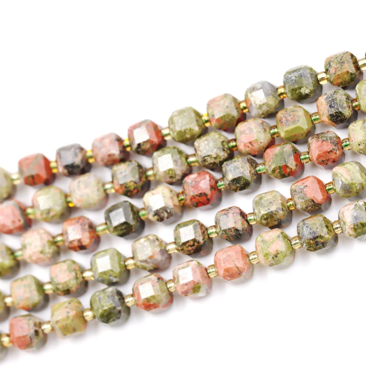 cuentas de piedras naturales para hacer bisuteria, perlas Piedra para pulseras perlas collares, 5 hebras en el interior, Unakite 8mm — view 2