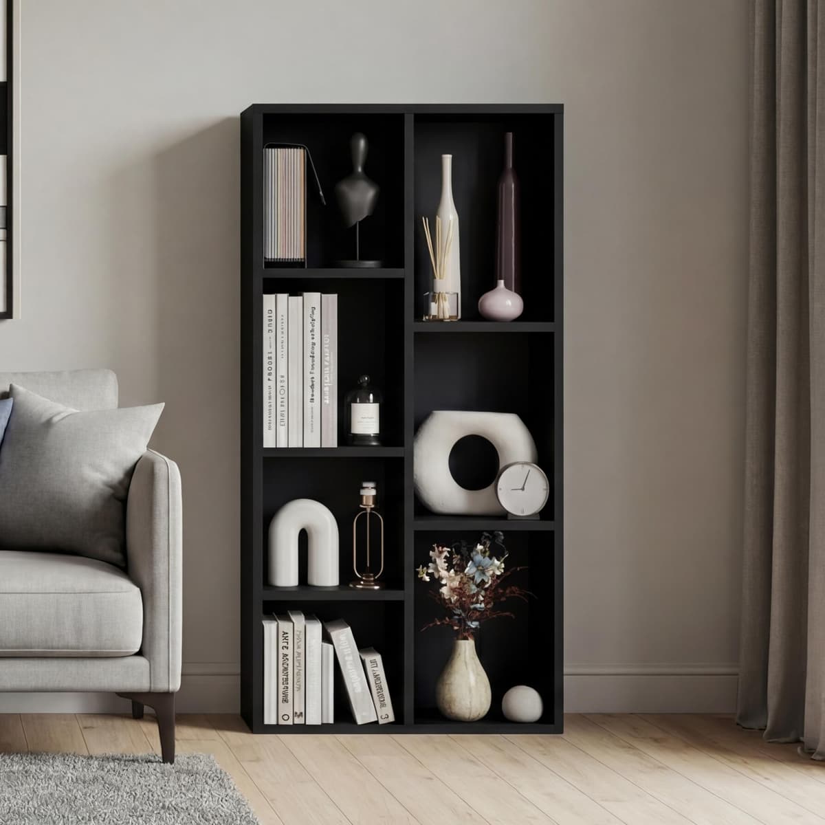 Vida Designs Oxford 3 Tier Cube Bookcase, White Wooden Shelving Display Storage Unit Office Living Room Furniture — view 9