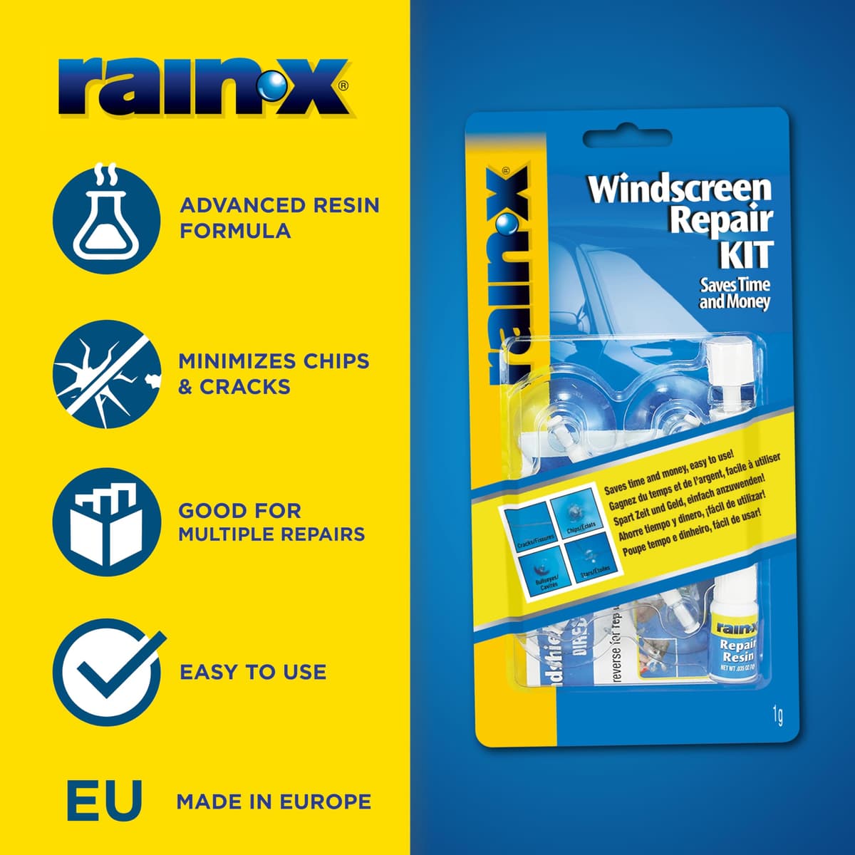 Rain-X Windscreen Repair Kit - Quick & Cost-Effective Solution for Cracks & Chips - Easy Application - Prevents Spreading - Strengthens Glass - 15-Minute Repair — view 3