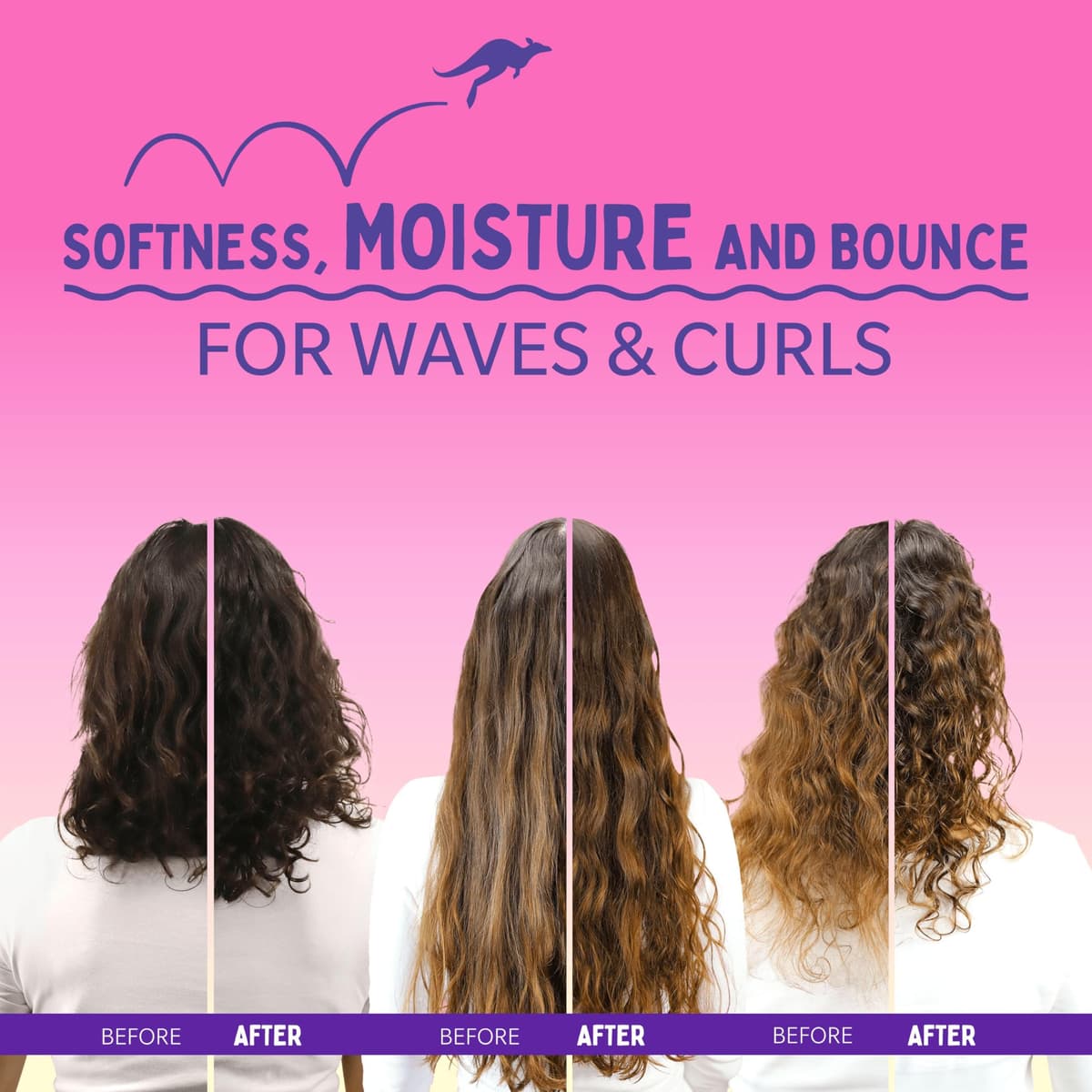 Aussie Bouncy Curls Hydrating Conditioner 1L XXL | Lightweight, no weigh down | Daily Moisture Boost for Wavy & Curly Hair | With Jojoba, Coconut & Australian Macadamia Nut Oil | Vegan & Cruelty-Free — view 3
