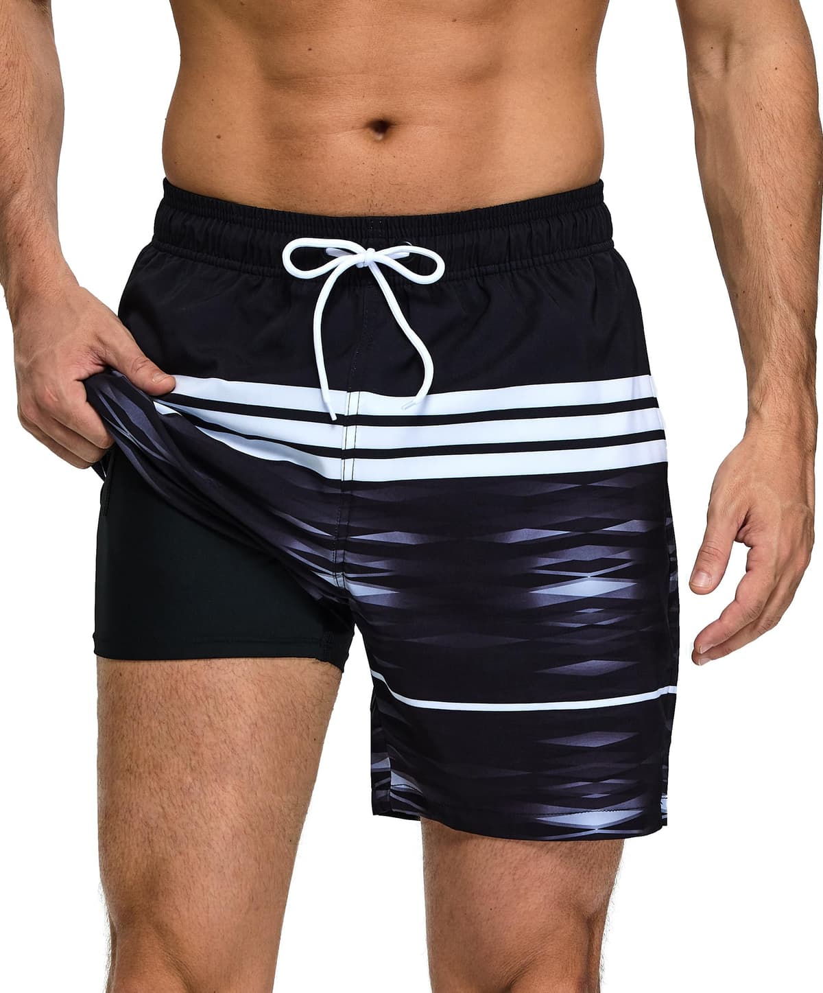 Kfnire Bañador Hombre con Forro Compresión y Bolsillos, Shorts de Baño para Natación Secado Rápido Hidrófugo Banador para Hombre — view 23