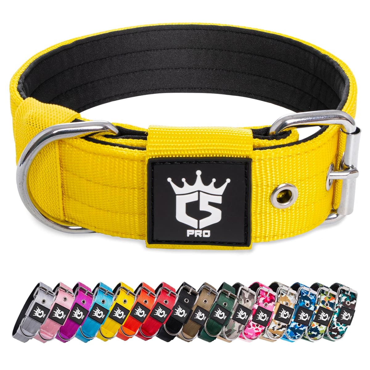 TSPRO Collar Táctico para Perros Ajustable, Collares con Broche de Metal Robusto, de 3,8 cm de Ancho, Duradero y Cómodo para Perros Medianos y Grandes (Negro M) — view 31