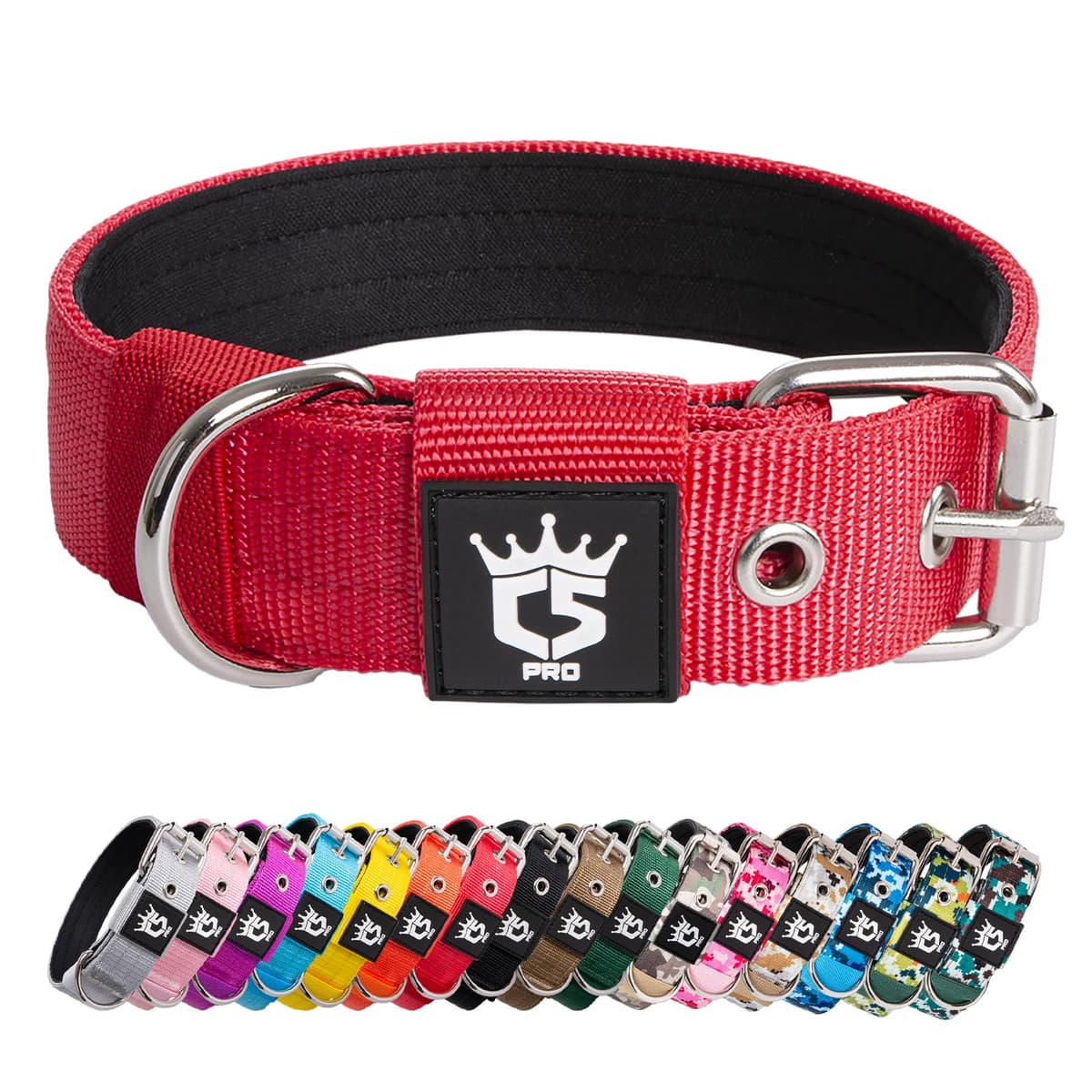 TSPRO Collar Táctico para Perros Ajustable, Collares con Broche de Metal Robusto, de 3,8 cm de Ancho, Duradero y Cómodo para Perros Medianos y Grandes (Negro M) — view 58