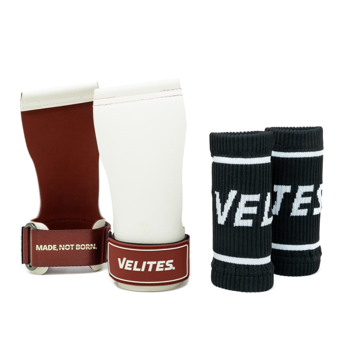 Velites - Calleras Quad Ultra Oficiales de Crossfit® Games - Sin Magnesio y Barras Lisas - Muñequeras y Bolsa de Transporte Incluidas - Dominadas, Muscle Ups y Toes to Bar