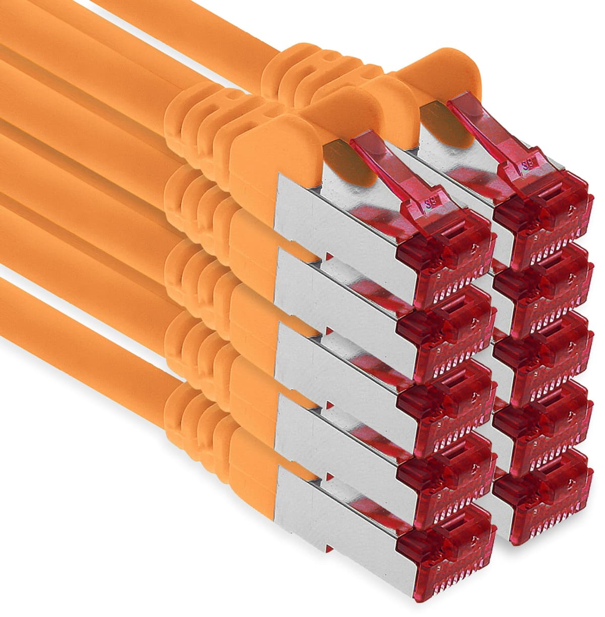 1aTTack.de - 1x 10m CAT6 patch cable S/FTP PIMF shielding CAT.6 RJ45 network cable Ethernet cable DSL LAN router switch modem patch panel - blue - 1 piece — view 16