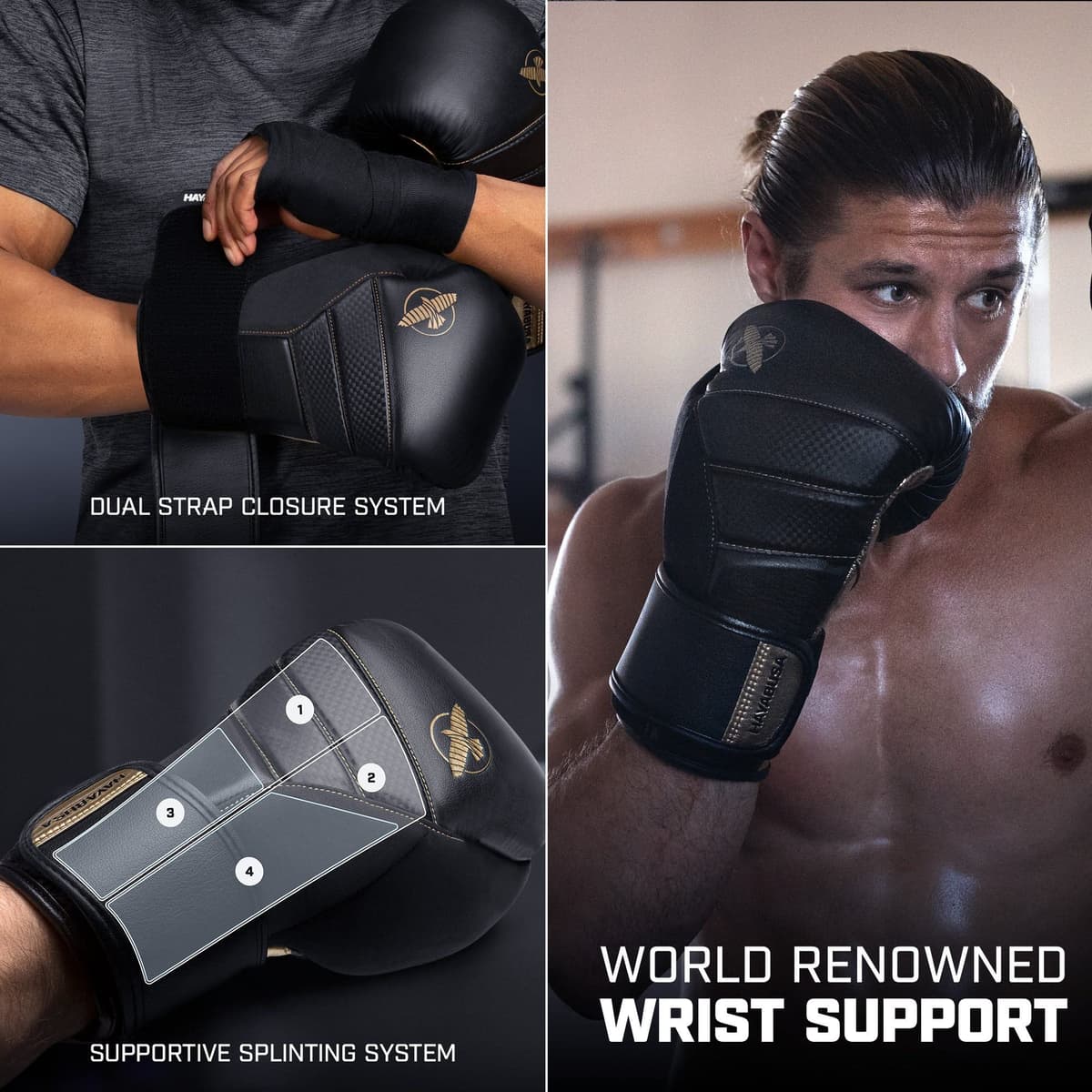 Hayabusa T3 Guantes de Boxeo para Hombres y Mujeres, protección de muñecas y Nudillos, Cierre de Gancho y Bucle Dual-X, Soporte de muñeca férula, Acolchado de Espuma de 5 Capas para Nudillos — view 4