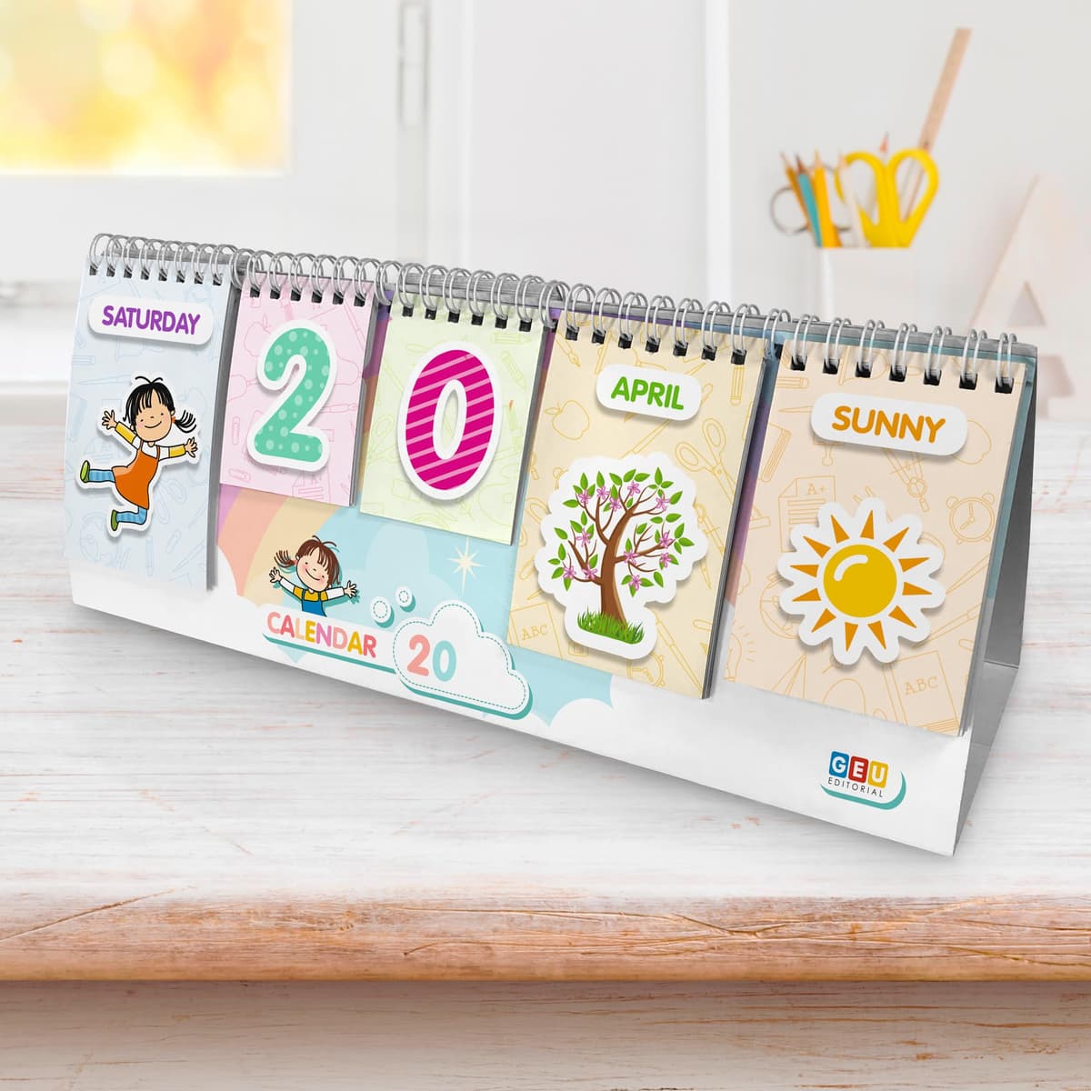 Calendario Niños Montessori | Calendario Semanal Infantil | Calendario Infantil Educativo Editorial GEU (Inglés) — view 2