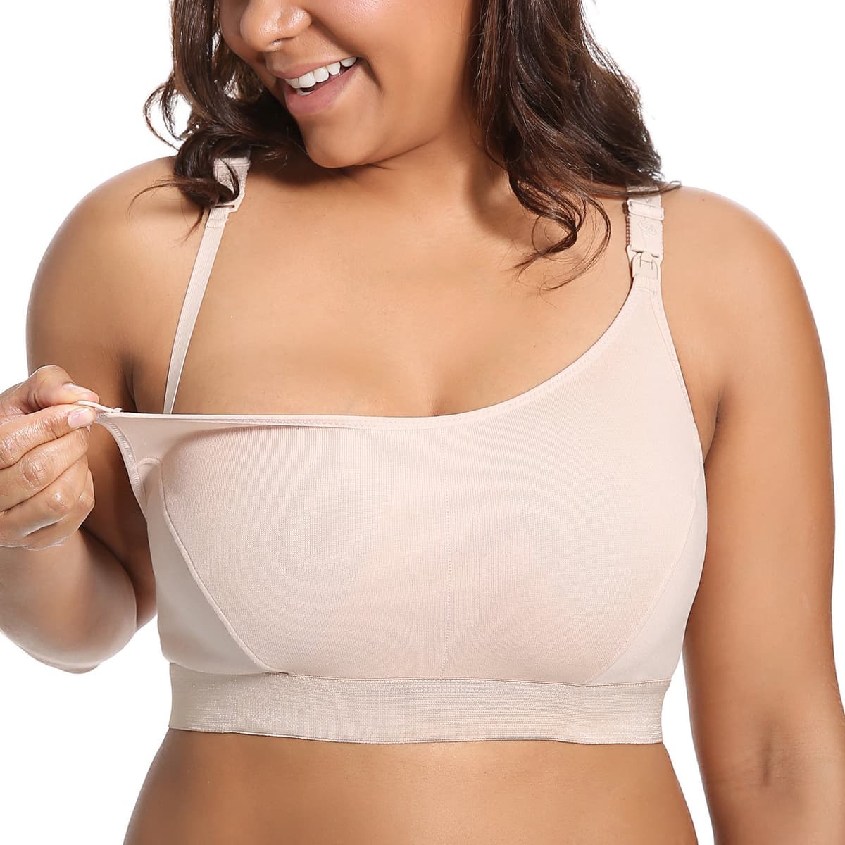 Gratlin Women's Nursing Bras Maternity Plus Size Breastfeeding Cotton Sleep Nursing Sports Bra — view 9
