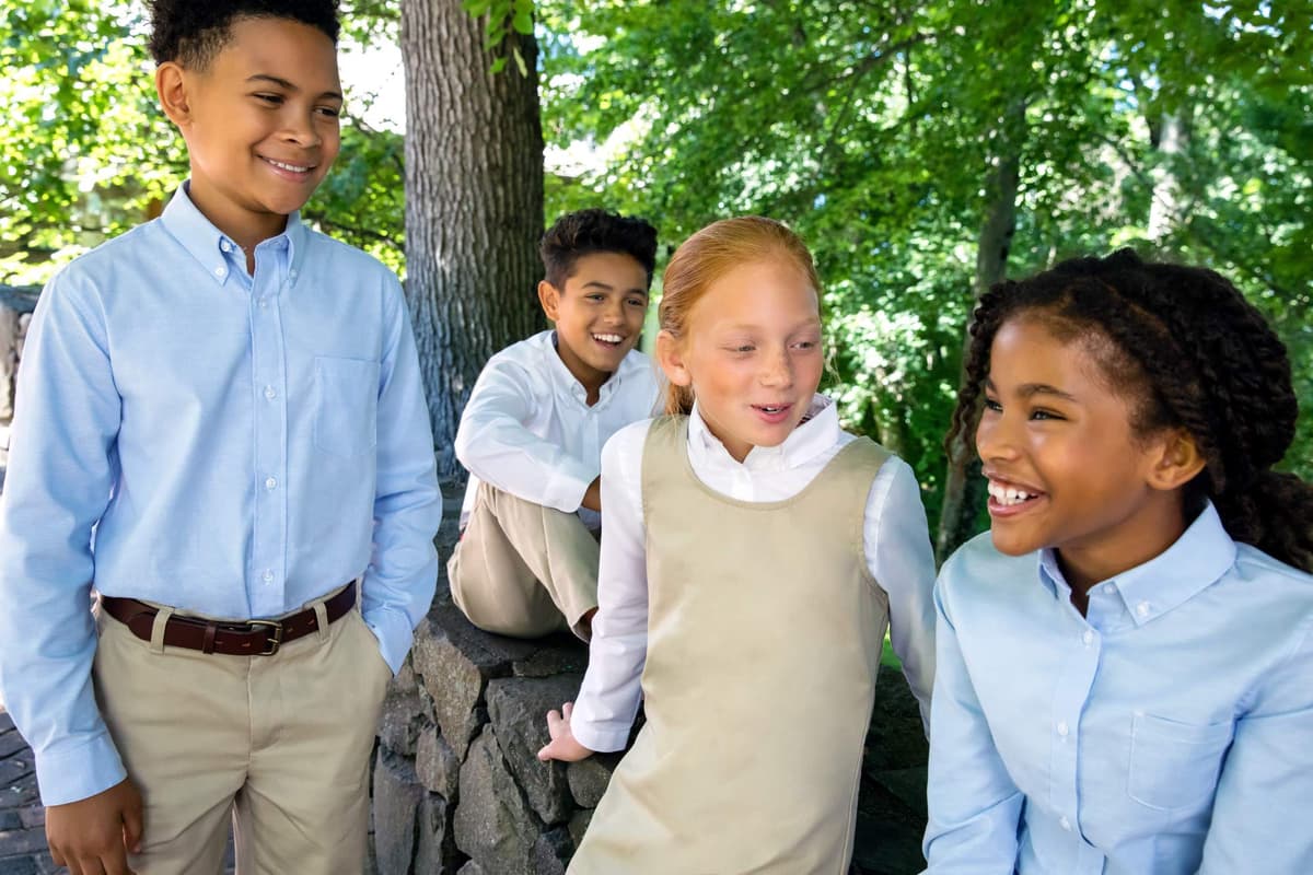 French Toast Boys' Expandable Collar Button Down Dress Shirt with Long Sleeves (Standard & Husky) — view 4