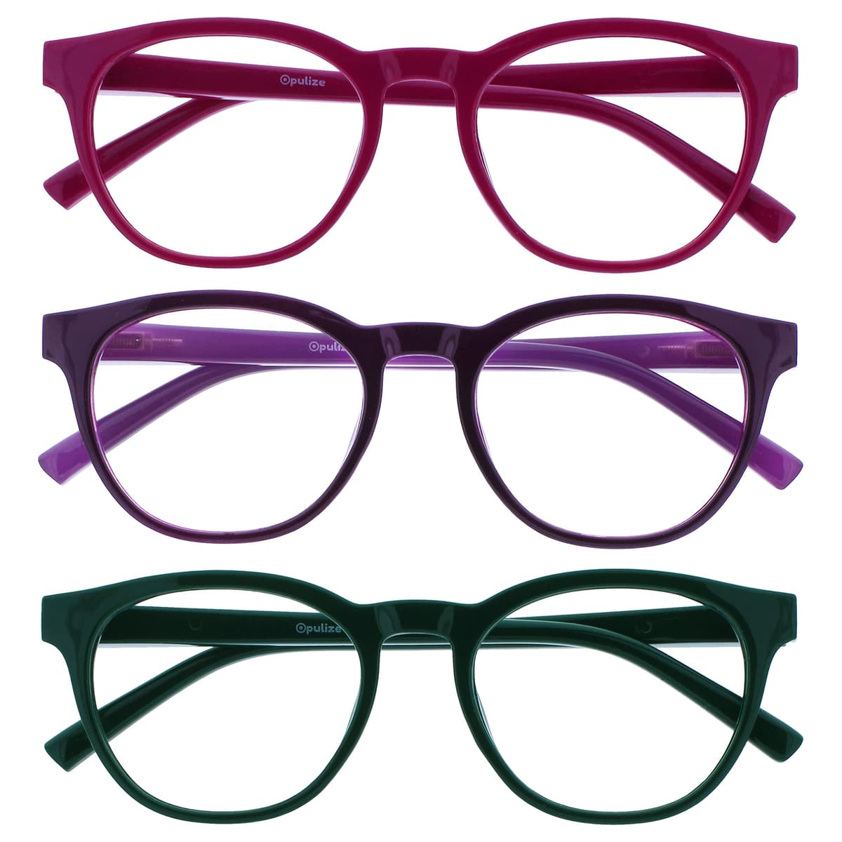 OPULIZE Blu Gafas con Bloqueo de Luz Azul Montura Redonda Azul Bisagras de Muelle Mejoran el Sueño Ordenador Gaming Antirreflejante Hombre Mujer B5-3 +0.00 — view 7