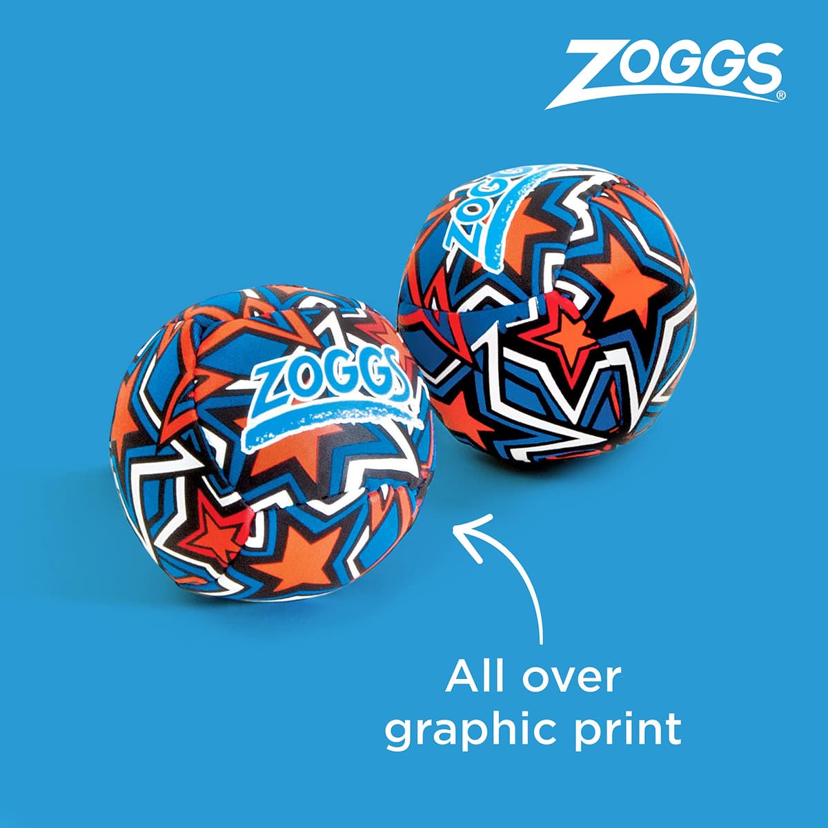 Zoggs Unisex Baby (Set of 2) Kids Water Friendly Neoprene Covered Splash Balls, Orange/Blue, Set 2 UK — view 3