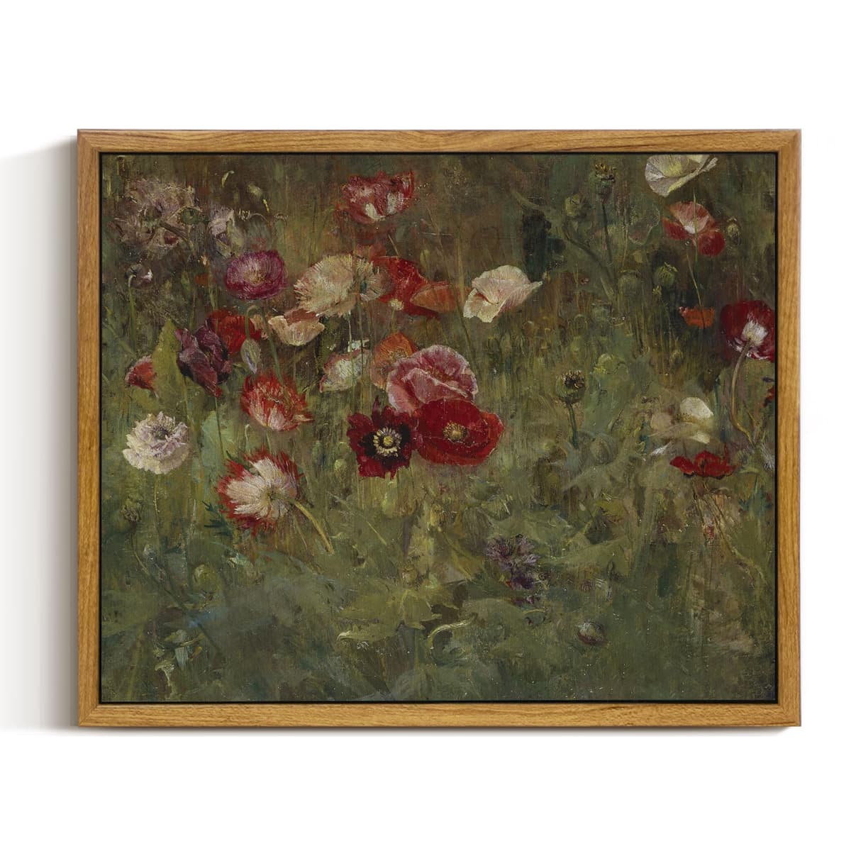 InSimSea Framed Canvas Wall Art, Meadow with Flowers Painting, Landscape for Living Room, Bedroom, Home, Bathroom Decor, 8x10 — view 176