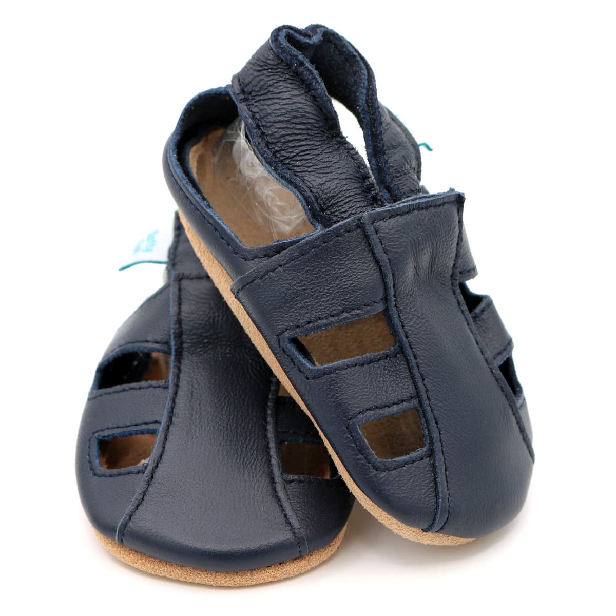 Dotty Fish Soft Sole Leather Sandals for Babies & Kids – Barefoot Feel, Non-Slip Sole, Breathable, Lightweight & Flexible Summer Shoes for Boys & Girls - British Brand - 0-6 Months - 4-5 Years — view 4