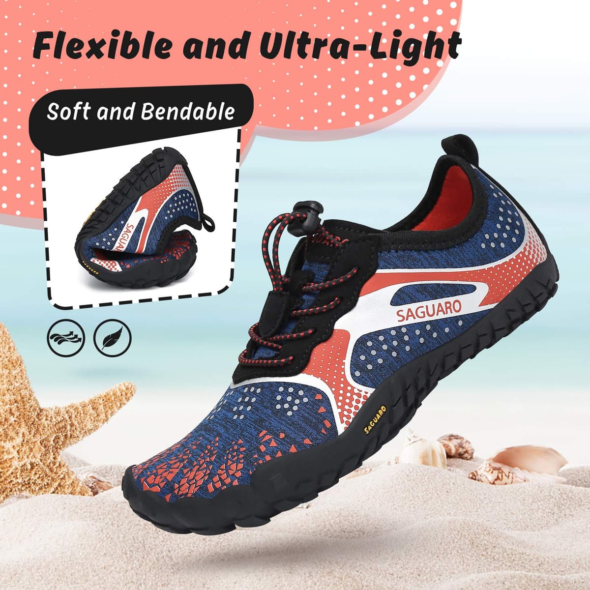 SAGUARO Niños Calzado Descalzos Zapatillas de Trail Niñas Transpirables Minimalistas Zapatillas de Deporte, 24-36 EU — view 5