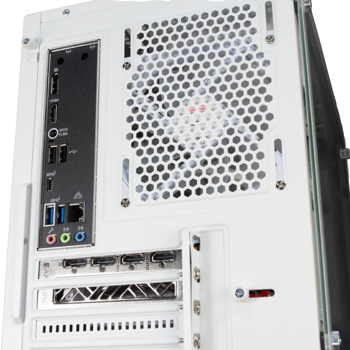 ionz Gaming PC - Desktop Computer, Ryzen 5 7600X, Radeon RX9060 XT, 32GB DDR5 RAM, 1TB NVMe SSD, 240mm AIO, 600W 80+ PSU, Windows 11, Wifi | White - G1 — view 3