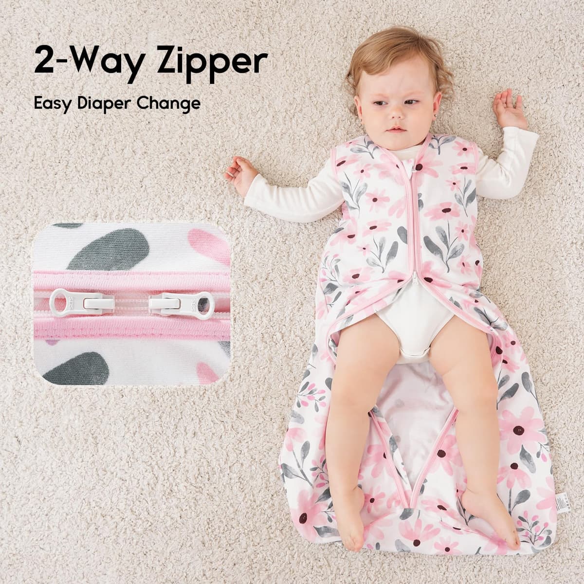 Yoofoss Baby Sleeping Bag 0.5 Tog - 6-12 Months 3 Pack Summer Sleeping Bag Baby 100% Organic Cotton Sleep Sack for Newbron Infant Toddler — view 4