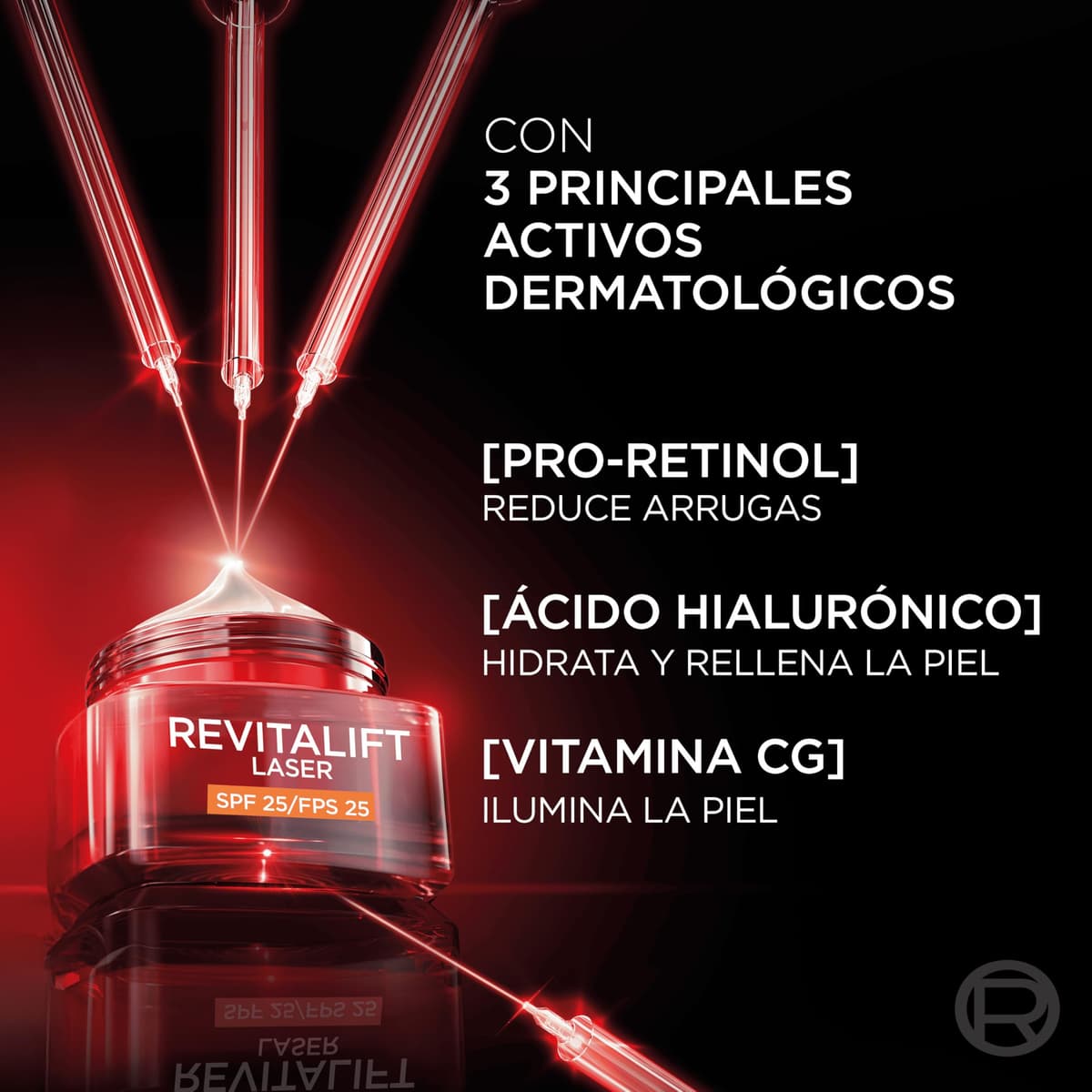 L'Oréal Paris Revitalift Láser Triple Acción Crema de Día Nº1 Anti-Edad Protección Solar SPF25 con Pro-Retinol, Ácido Hialurónico y Vitamina Cg. Reduce Arrugas, Reafirma y Reduce Manchas Oscuras, 50ml — view 3