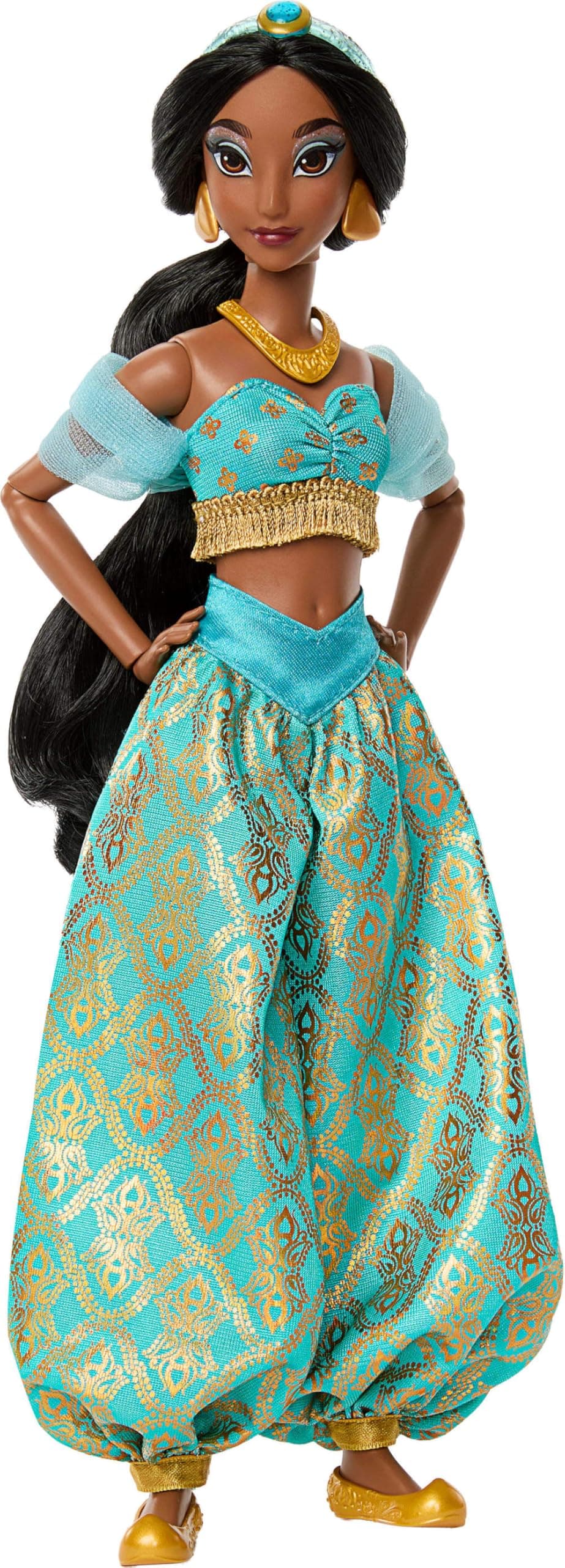 Mattel Disney Princesas Sparkling Princess Jasmine Muñeca y Accesorios con Ropa, Zapatos, Collar y Pendientes de Quita y pon, Inspirada en la película, JMP63 — view 5