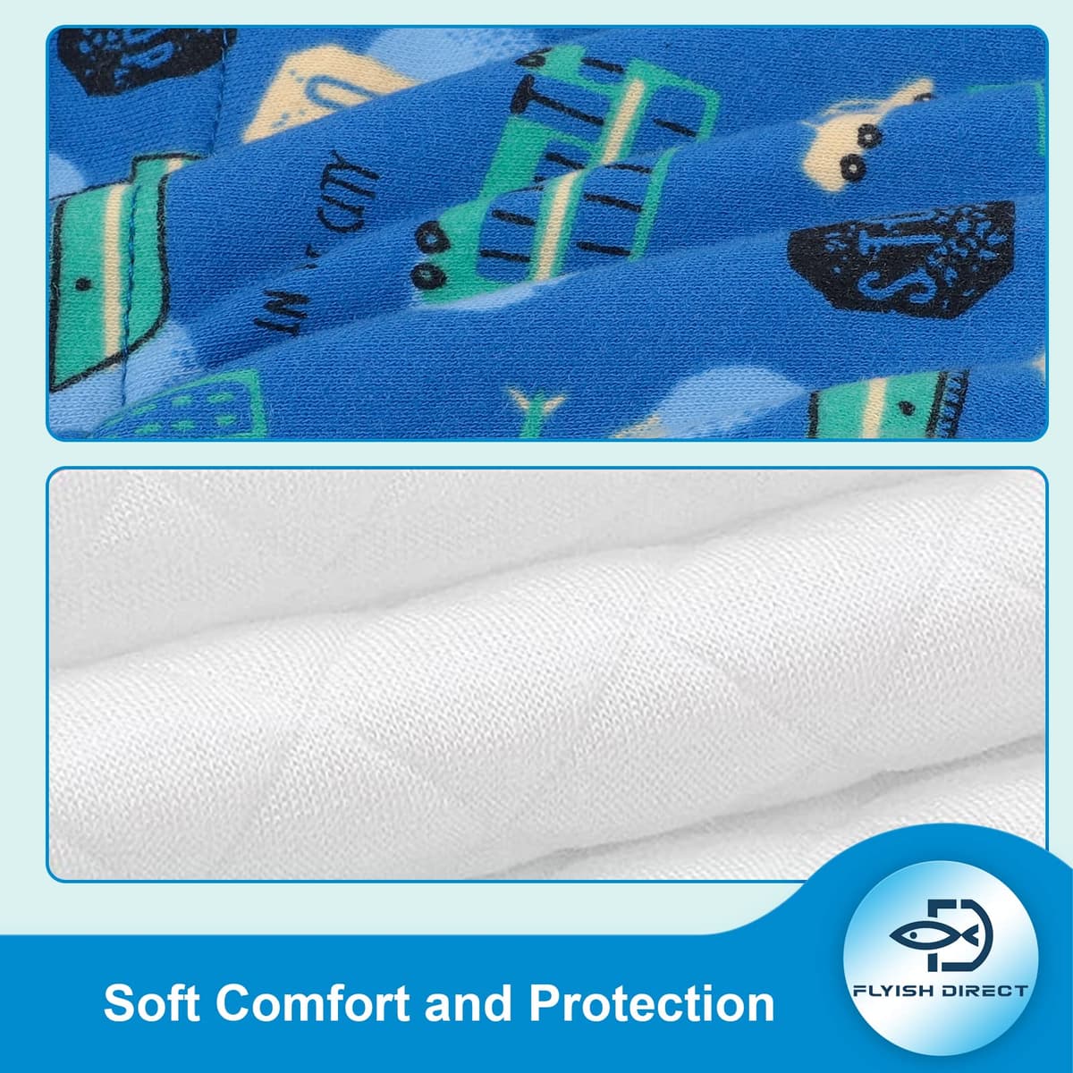 FLYISH DIRECT Potty Training Pants, Reusable Training Pants for Toddlers, 6 Packs of Car Potty Trainer Underwear for Boys, 2 Years, Blue Car — view 4