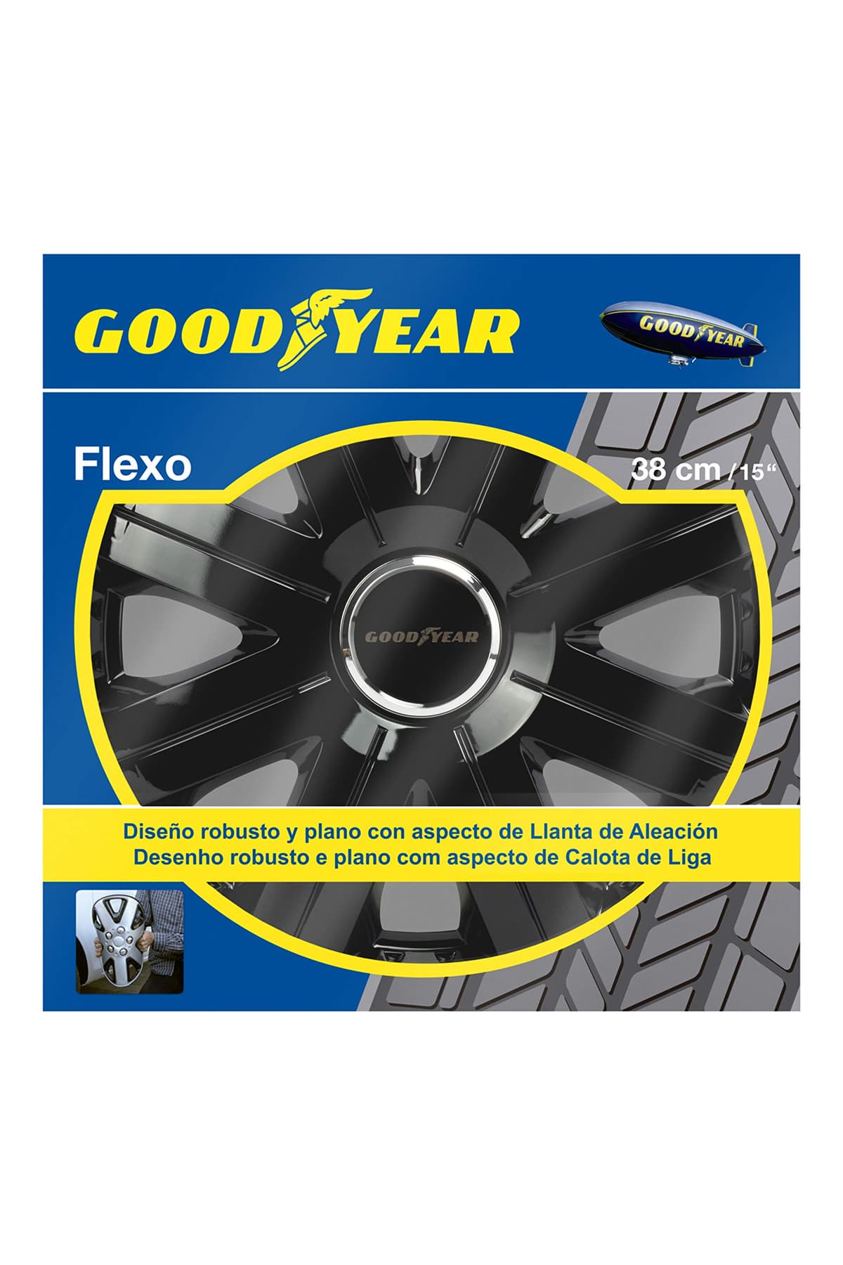 Goodyear 75507 Wheel Covers Clip 15 Inch, Black/ Silver, Set of 4 — view 5