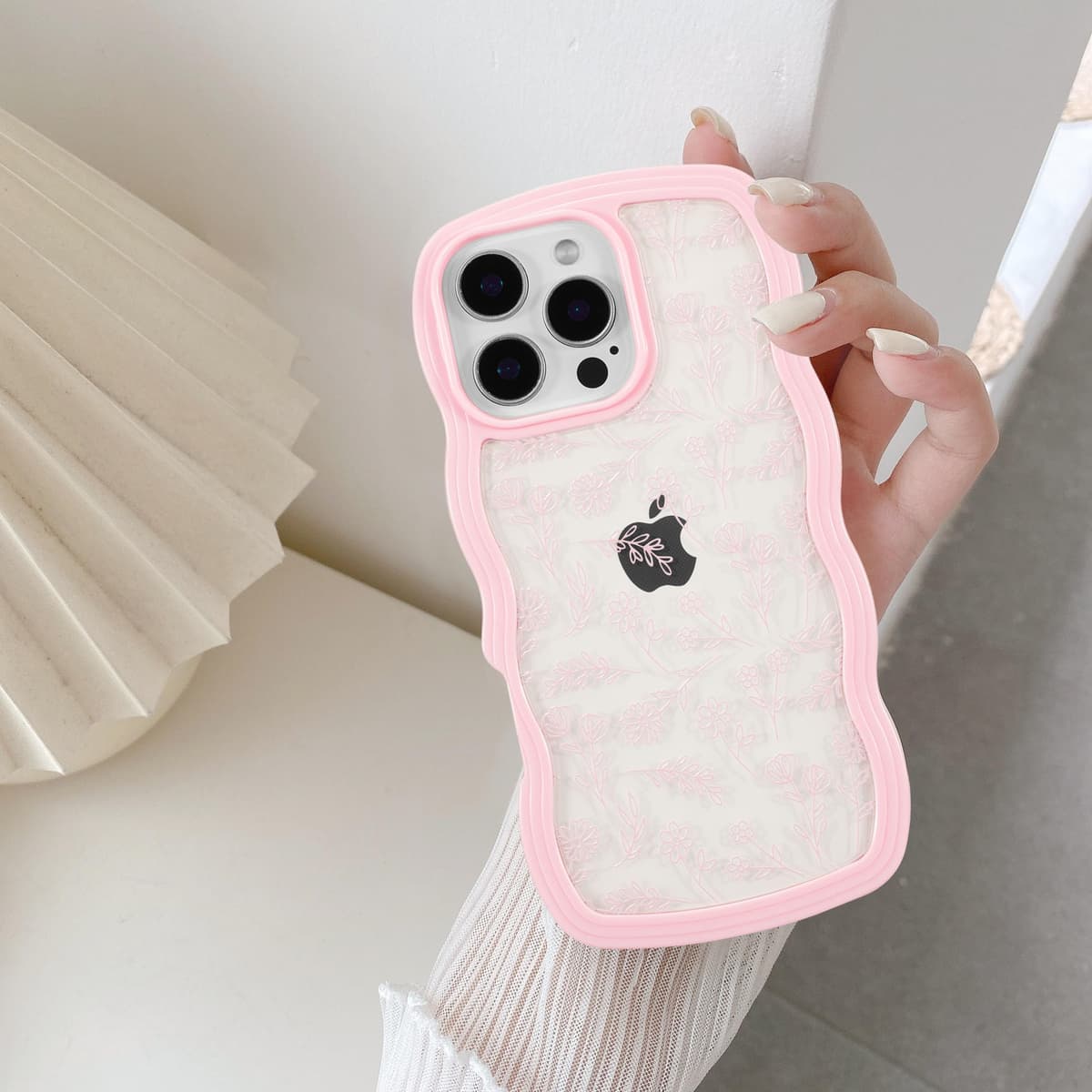 QLTYPRI Compatible with iPhone 11 Case, Cute Curly Wave Frame Clear Case for Girls Women, Transparent Soft Silicone TPU Bumper Shockproof Protective Phone Cover for iPhone 11 - Purple — view 45