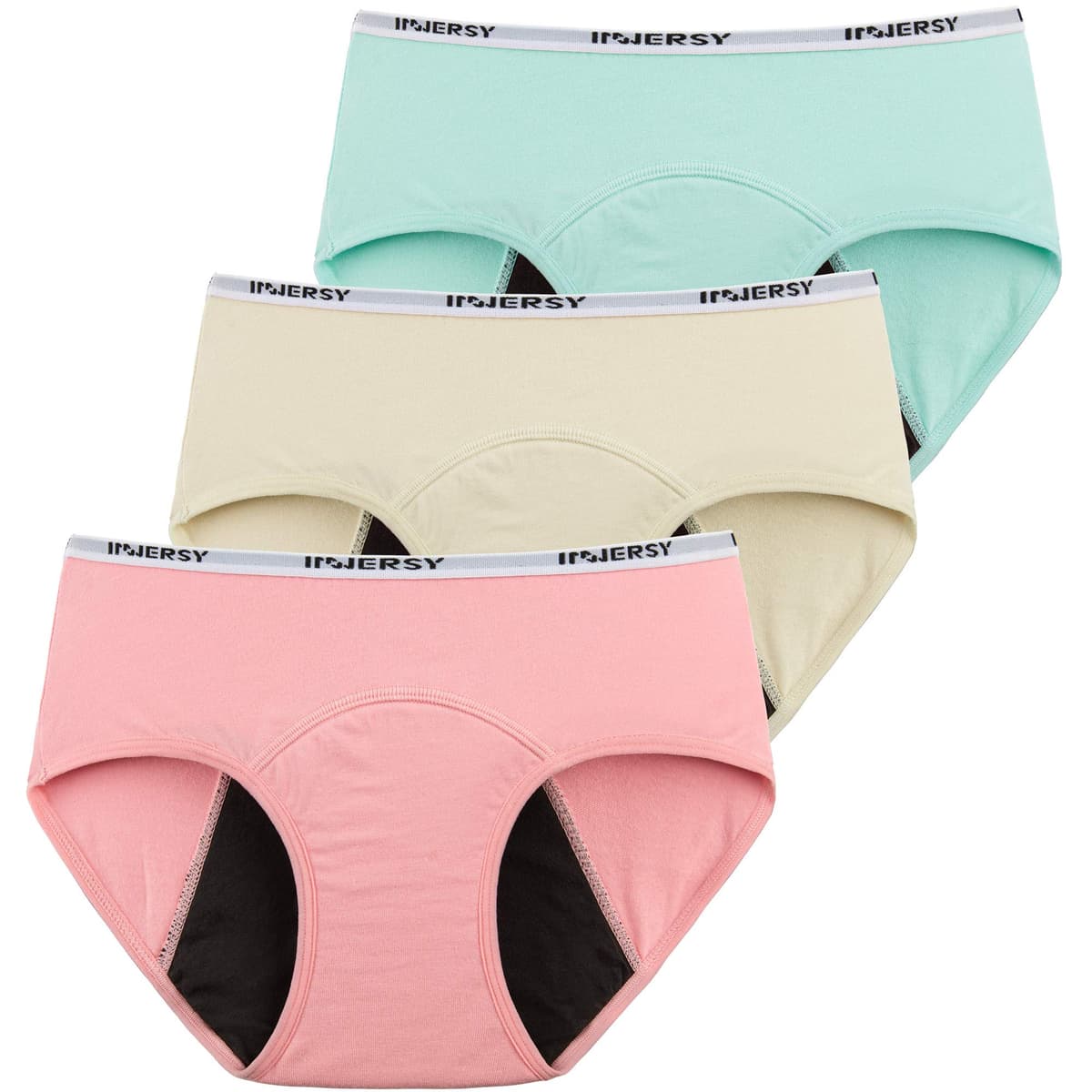 INNERSY Teen Girls Knickers Period Pants Cotton Leakproof Menstrual Underwear Pack of 3 — view 11