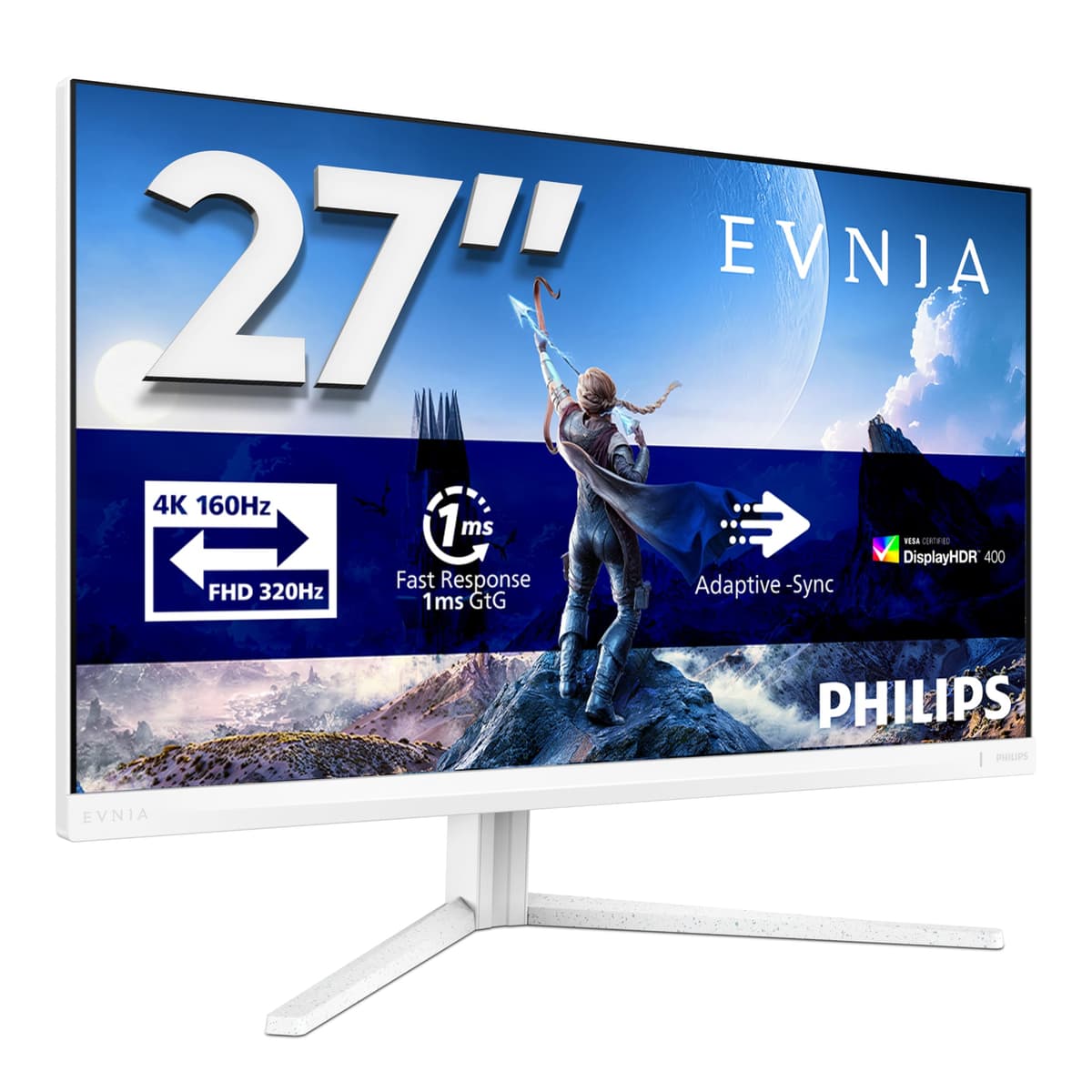 Philips Evnia 27M2C5201L - Monitor Curvo para Juegos FHD de 27 Pulgadas, 180 Hz, 1 ms GtG, FreeSync Premium, AmbiGlow (1920 x 1080, 2 HDMI 2.0, 1 DP 1.4) Blanco — view 13