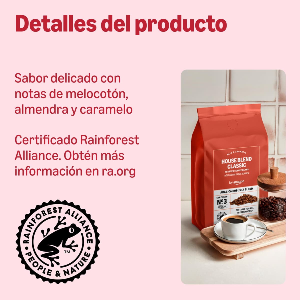 by Amazon Houseblend Classic Mezcla De Arábica Y Robusta Café En Grano De Tueste Natural, 1kg — view 3