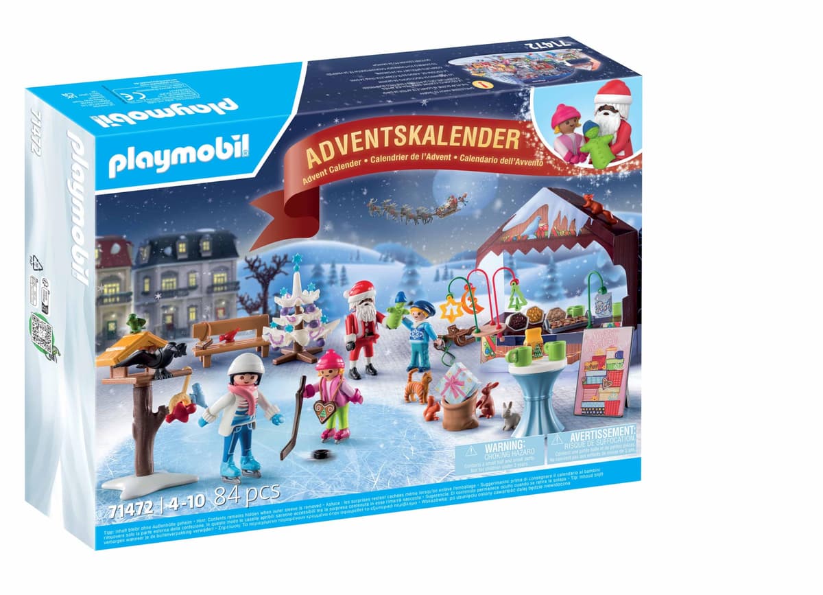 PLAYMOBIL Christmas 71472 Calendario de Adviento: Viaje al Mercado navideño, 24 sorpresas, Incluidas Cuatro Figuras, Calendario de Adviento 2024, Juguetes para niños y niñas a Partir de 4 años — view 2